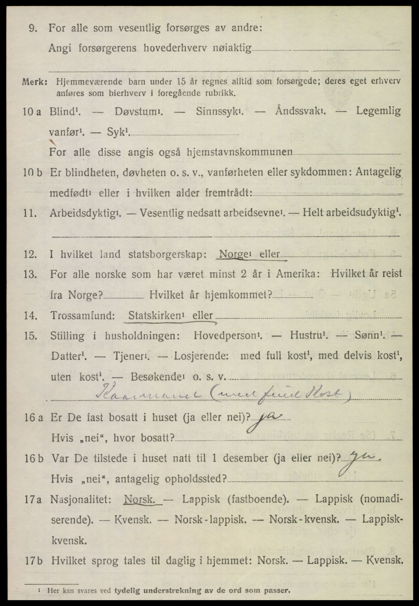 SAT, 1920 census for Snåsa, 1920, p. 1561