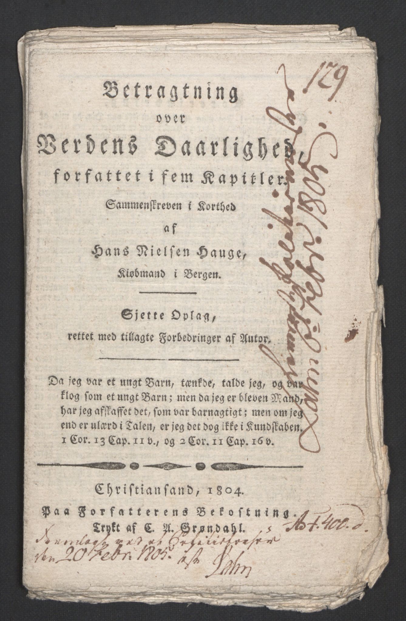 Justisdepartementet, Kommisjon i saken mot Hans Nielsen Hauge 1804, AV/RA-S-1151/D/L0003: Hans Nielsen Hauges sak, 1813, p. 66