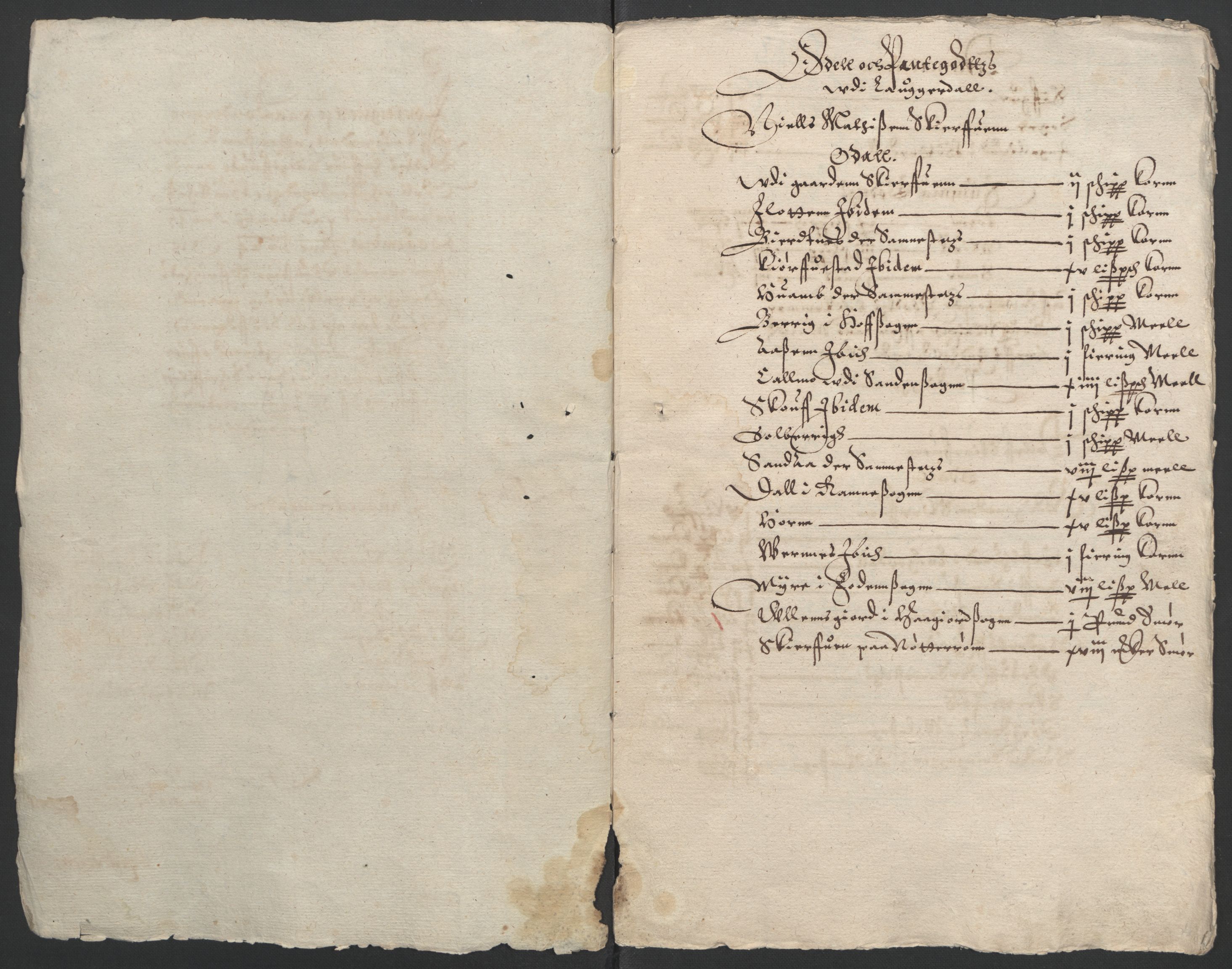 Stattholderembetet 1572-1771, RA/EA-2870/Ek/L0009/0001: Jordebøker til utlikning av rosstjeneste 1624-1626: / Odelsjordebøker for noen vikværske len, 1624-1626, p. 190