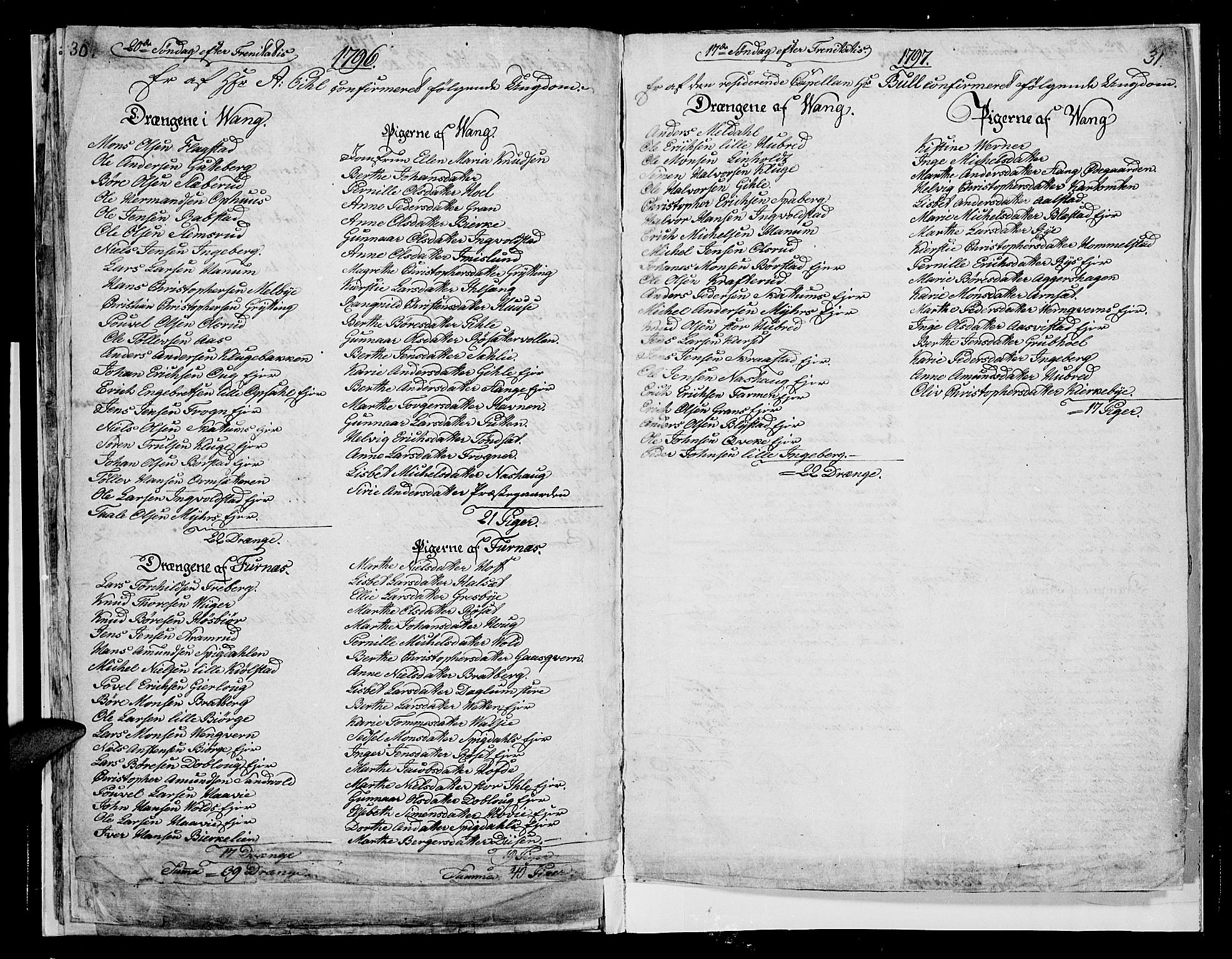 Vang prestekontor, Hedmark, SAH/PREST-008/H/Ha/Haa/L0004: Parish register (official) no. 4, 1776-1806, p. 30-31