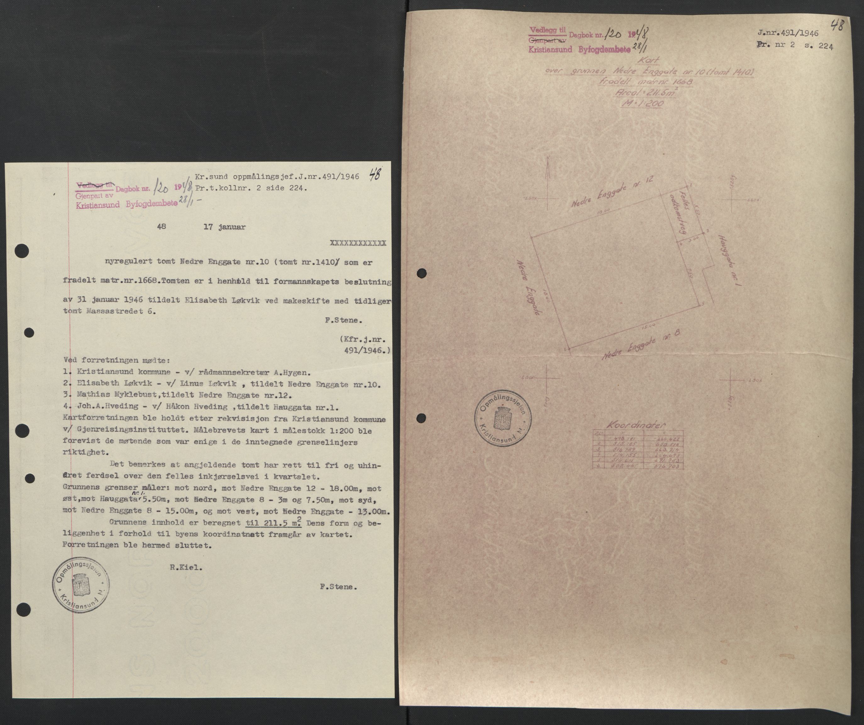 Kristiansund byfogd, AV/SAT-A-4587/A/27: Mortgage book no. 42, 1947-1950, Diary no: : 120/1948