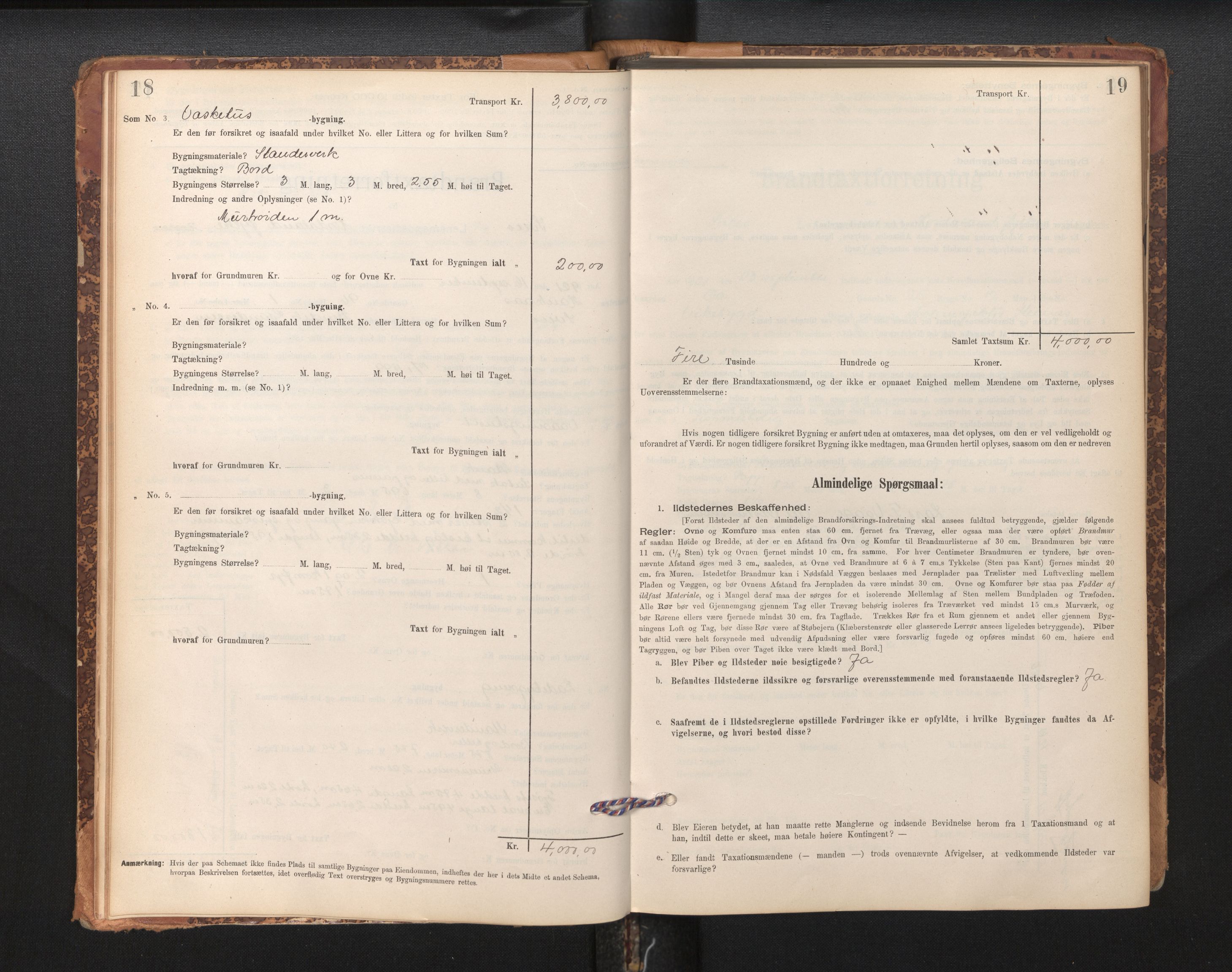 Lensmannen i Sveio, AV/SAB-A-35301/0012/L0008: Branntakstprotokoll, skjematakst, 1912-1939, p. 18-19