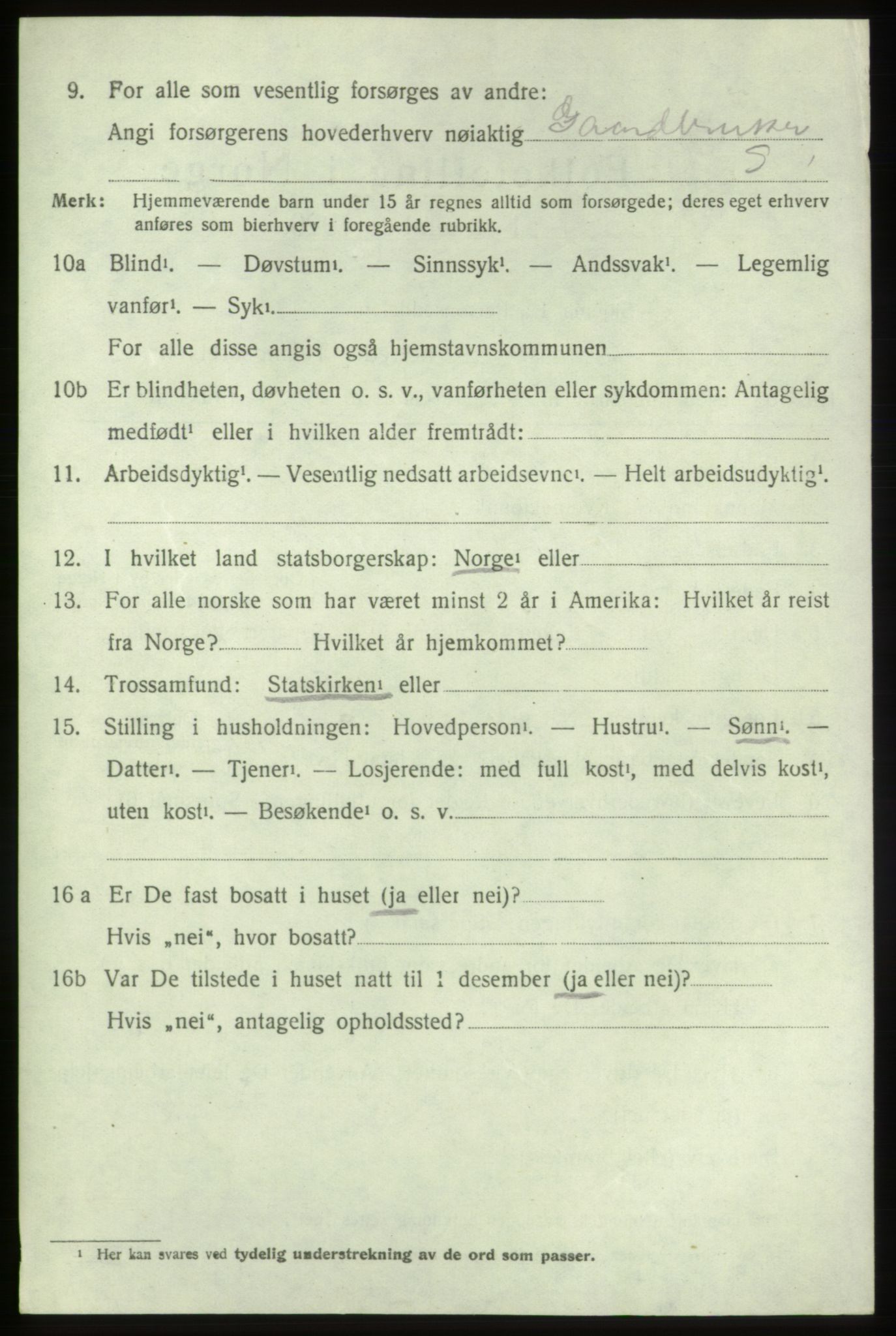 SAB, 1920 census for Sveio, 1920, p. 2959