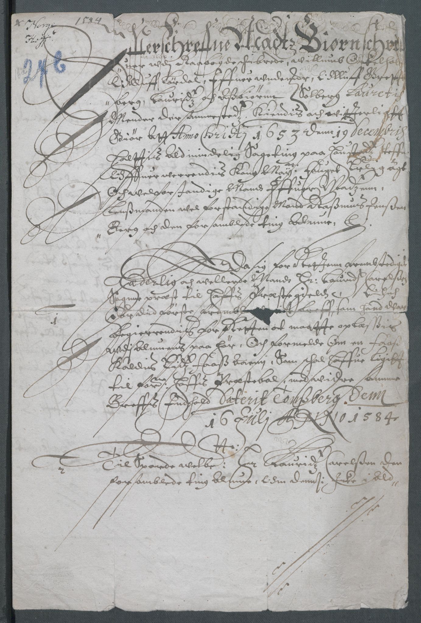 Riksarkivets diplomsamling, AV/RA-EA-5965/F02/L0165: Dokumenter, 1652-1653, p. 239