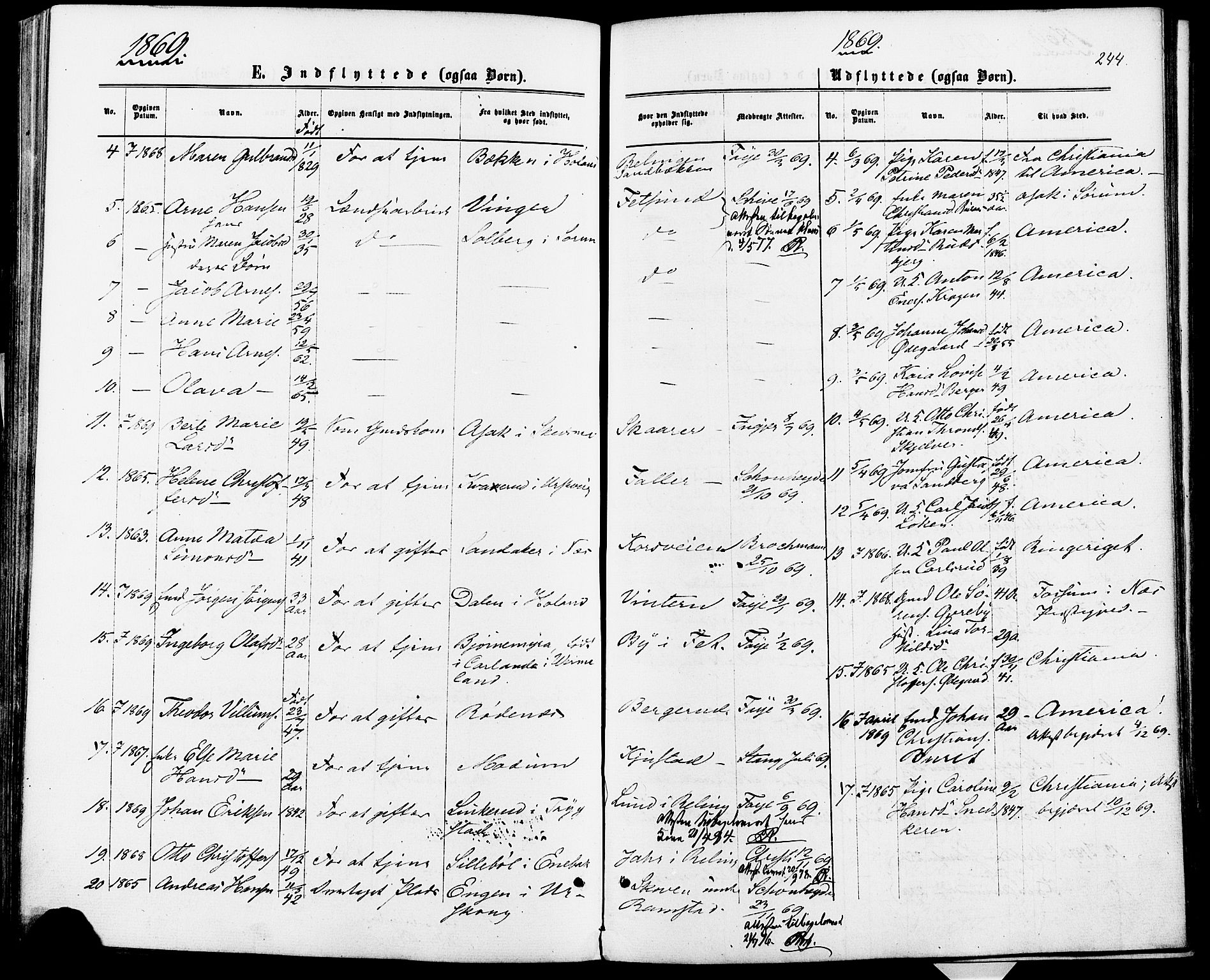 Fet prestekontor Kirkebøker, SAO/A-10370a/F/Fa/L0013: Parish register (official) no. I 13, 1867-1877, p. 244