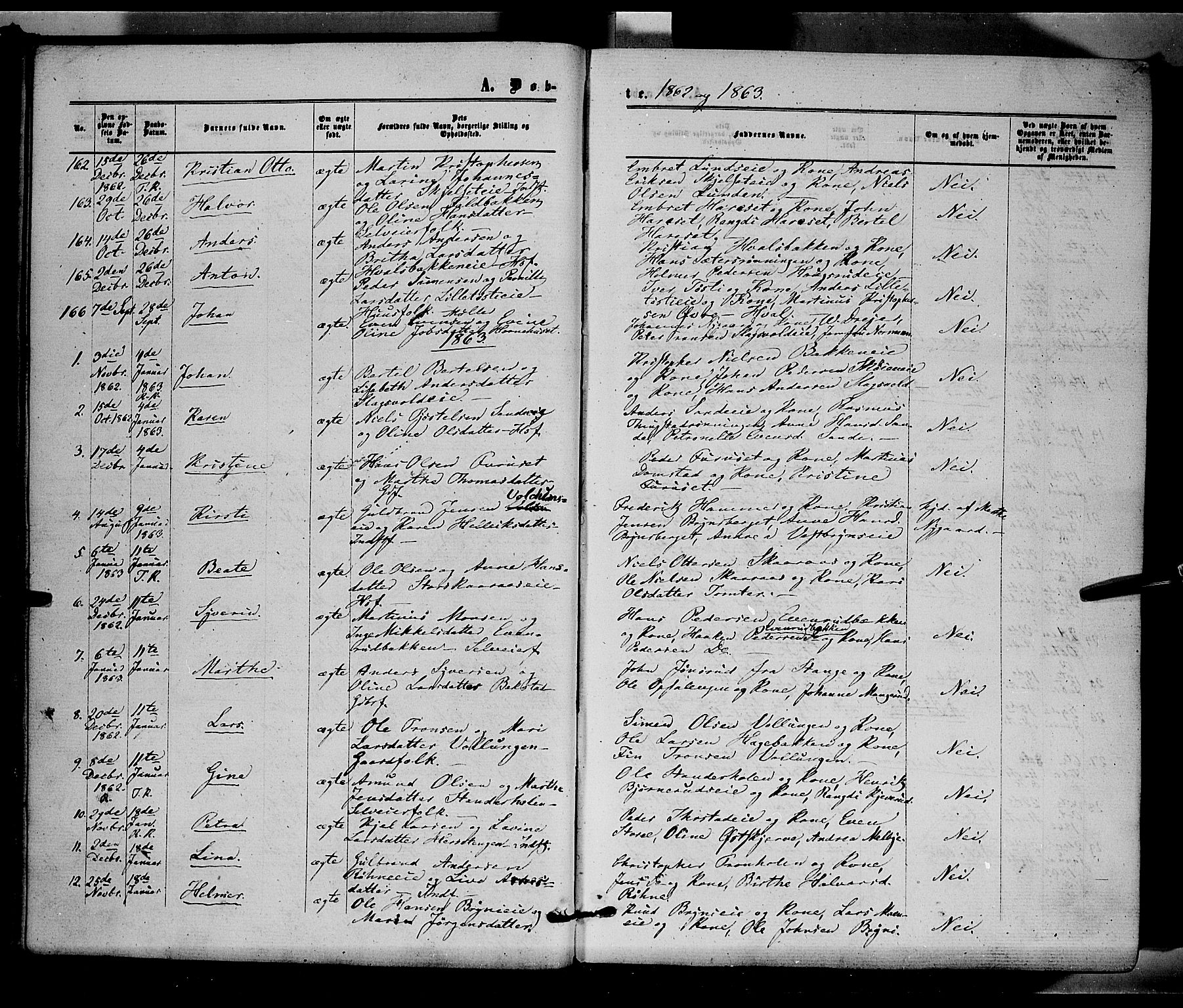 Romedal prestekontor, AV/SAH-PREST-004/K/L0005: Parish register (official) no. 5, 1862-1874, p. 11