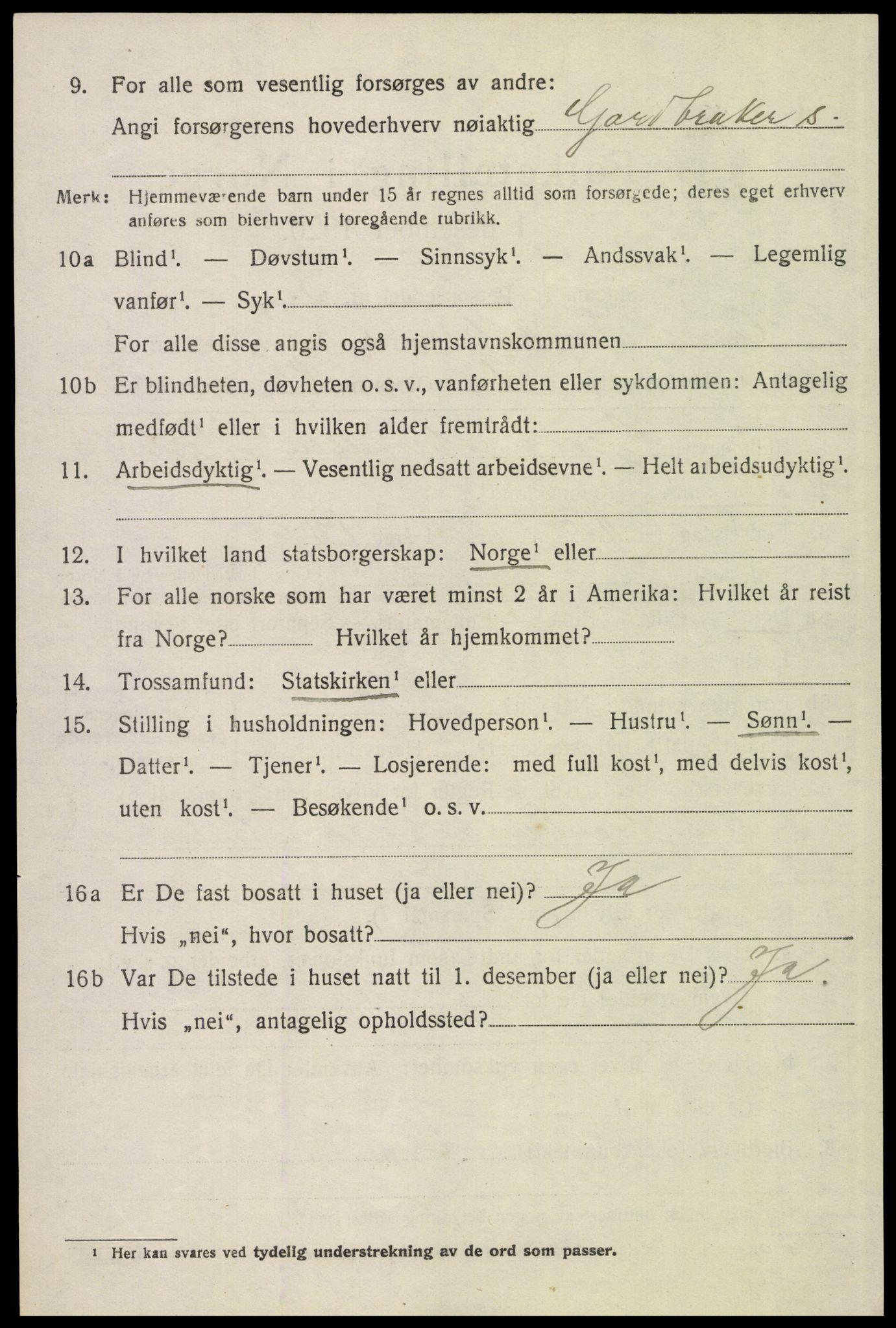 SAH, 1920 census for Øvre Rendal, 1920, p. 2836