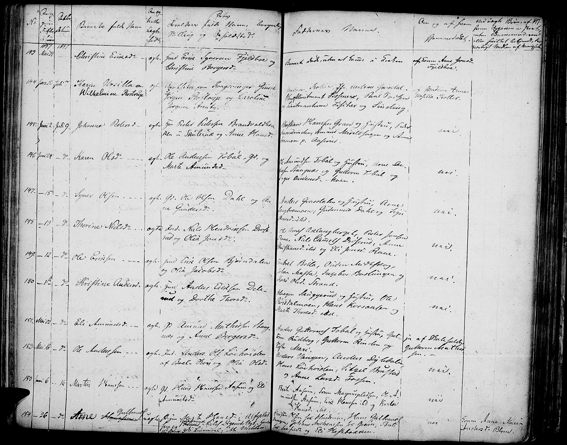 Vinger prestekontor, AV/SAH-PREST-024/H/Ha/Haa/L0007: Parish register (official) no. 7, 1826-1839, p. 147