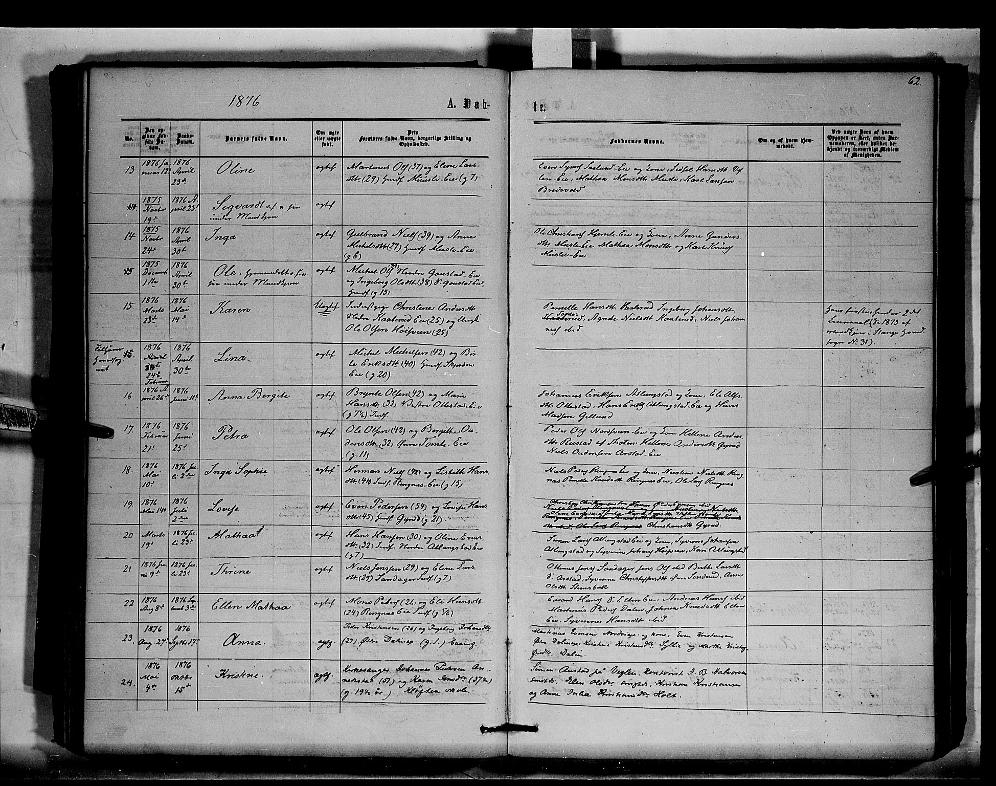 Stange prestekontor, AV/SAH-PREST-002/K/L0015: Parish register (official) no. 15, 1862-1879, p. 62