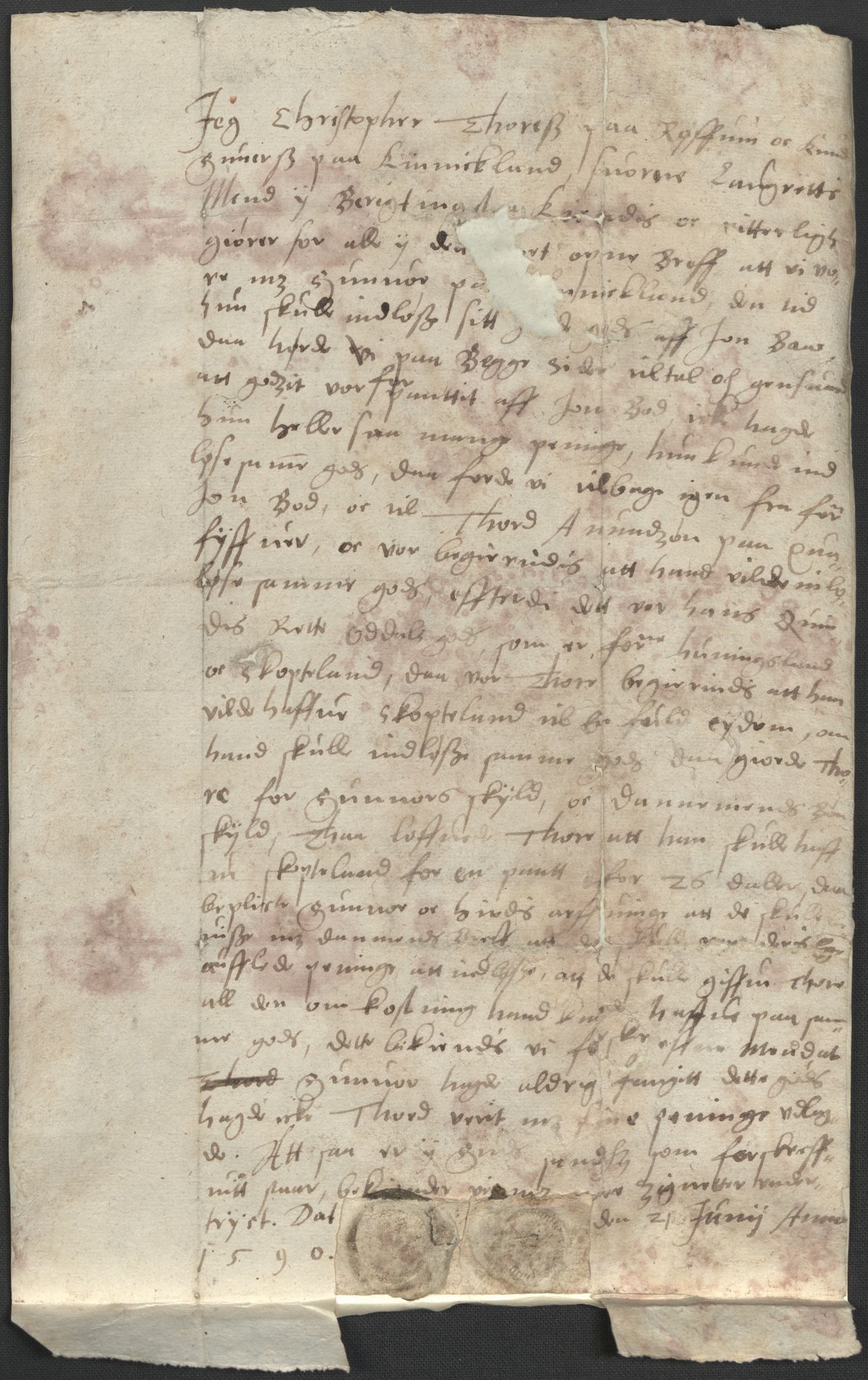 Riksarkivets diplomsamling, AV/RA-EA-5965/F02/L0091: Dokumenter, 1589-1590, p. 57