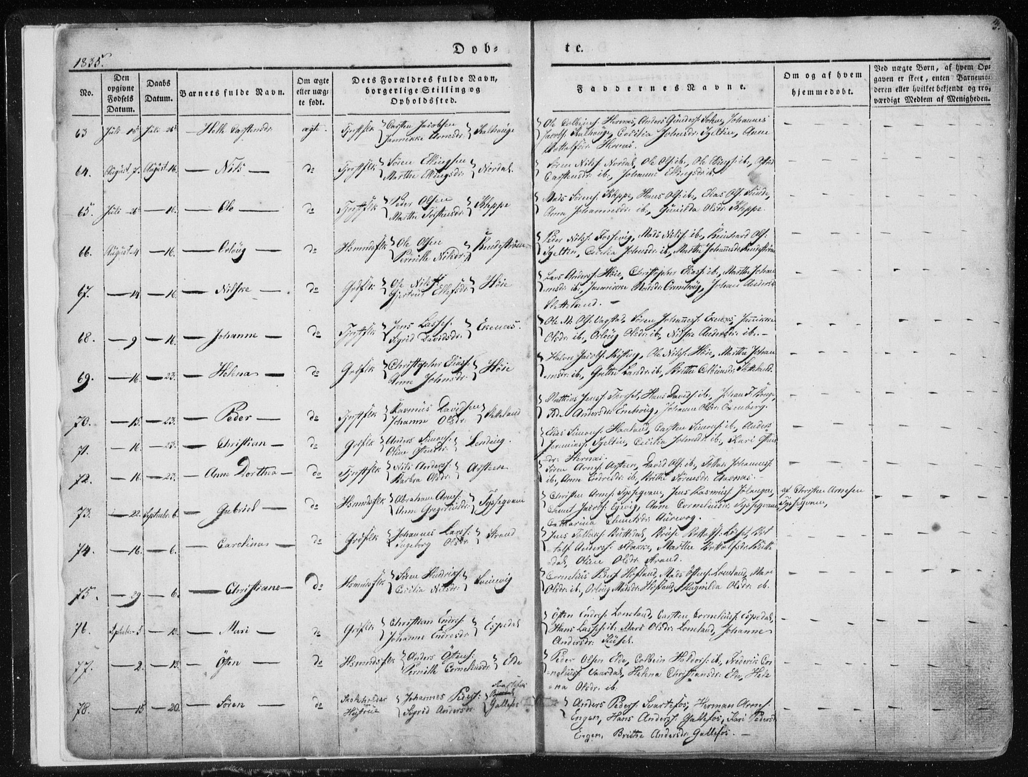 Fjaler sokneprestembete, SAB/A-79801/H/Haa/Haaa/L0006: Parish register (official) no. A 6, 1835-1884, p. 3