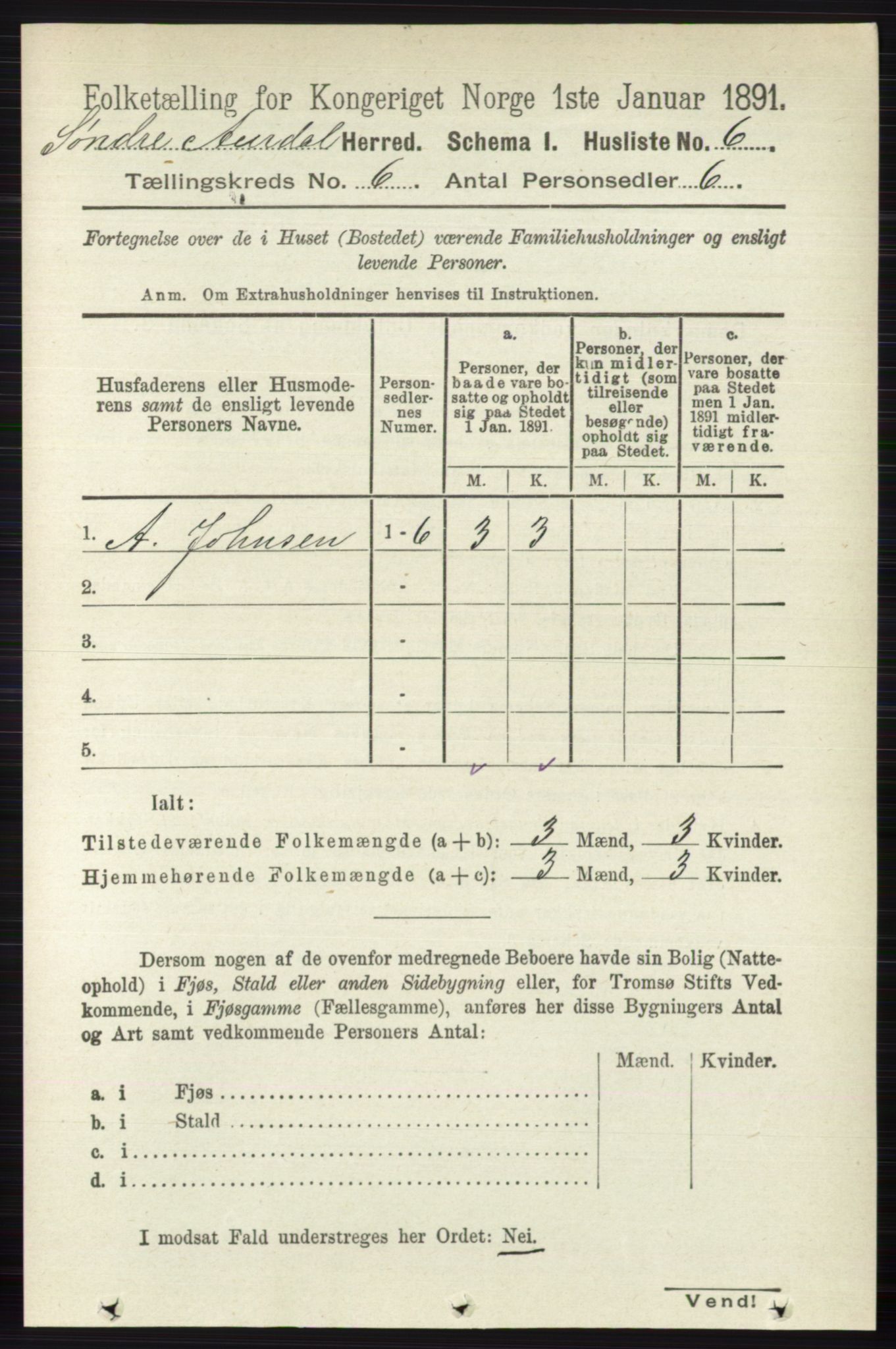 RA, 1891 census for 0540 Sør-Aurdal, 1891, p. 3732