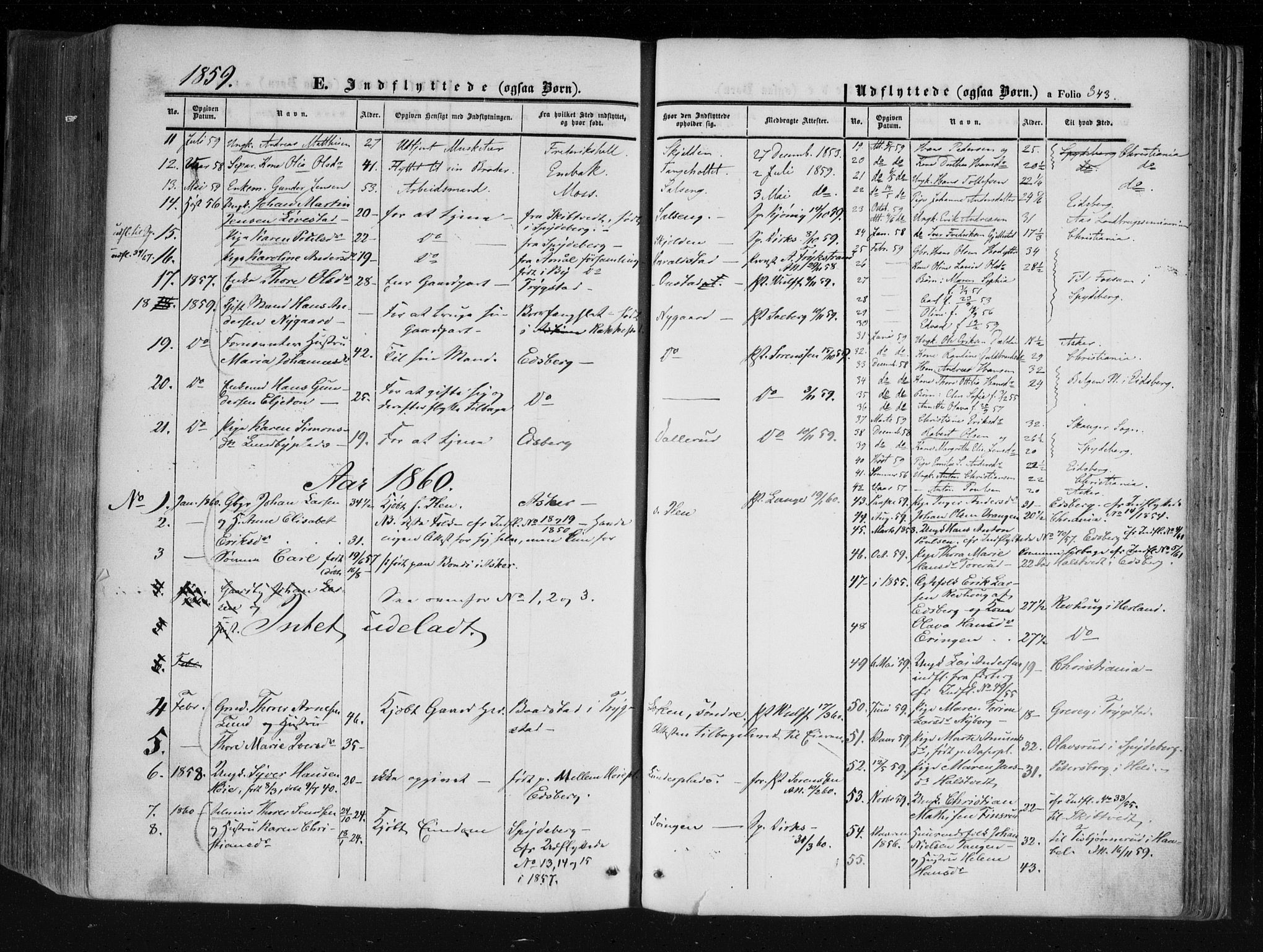 Askim prestekontor Kirkebøker, SAO/A-10900/F/Fa/L0005: Parish register (official) no. 5, 1847-1879, p. 343