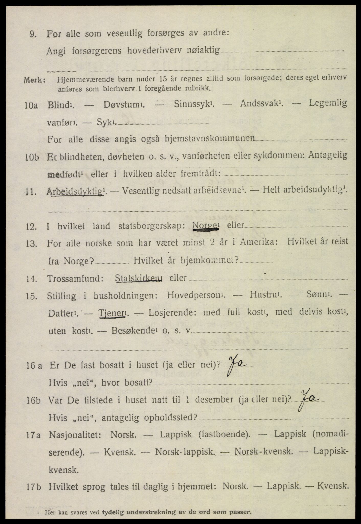SAT, 1920 census for Skogn, 1920, p. 3666