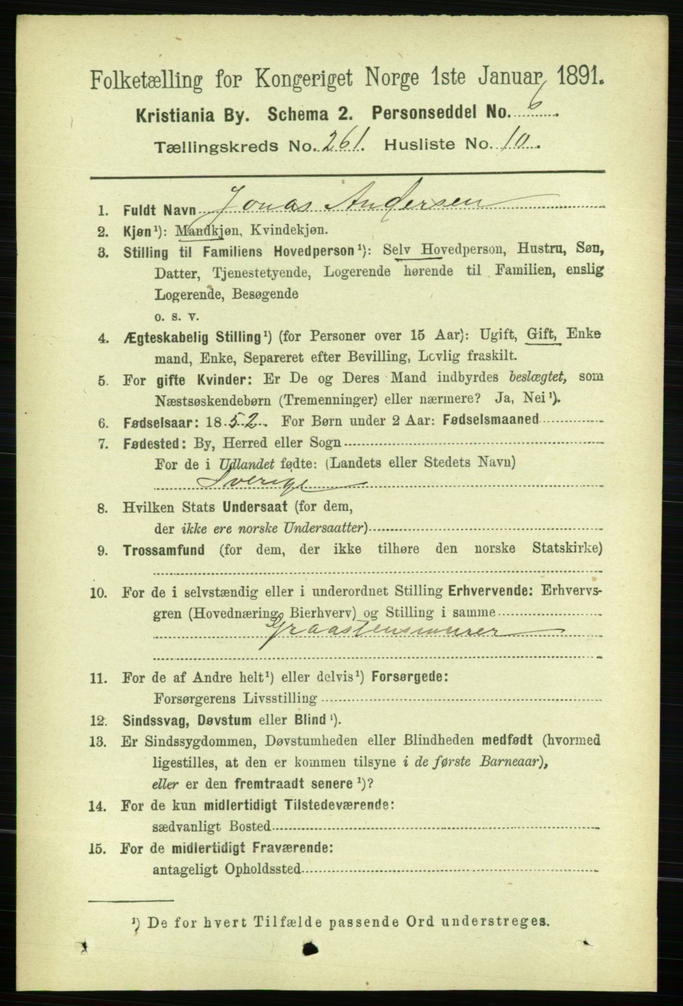 RA, 1891 census for 0301 Kristiania, 1891, p. 158449