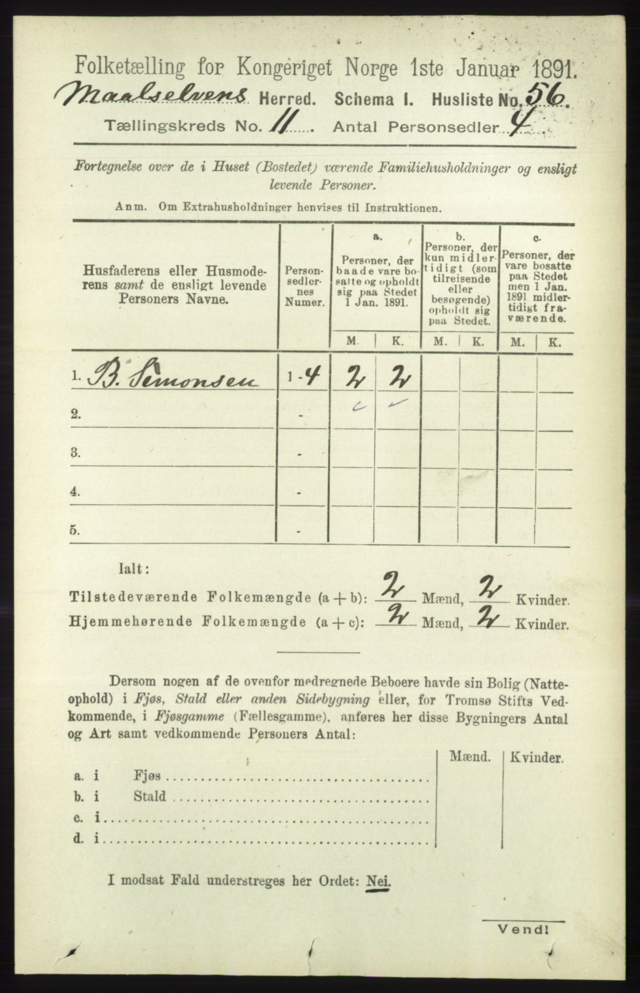 RA, 1891 census for 1924 Målselv, 1891, p. 3247