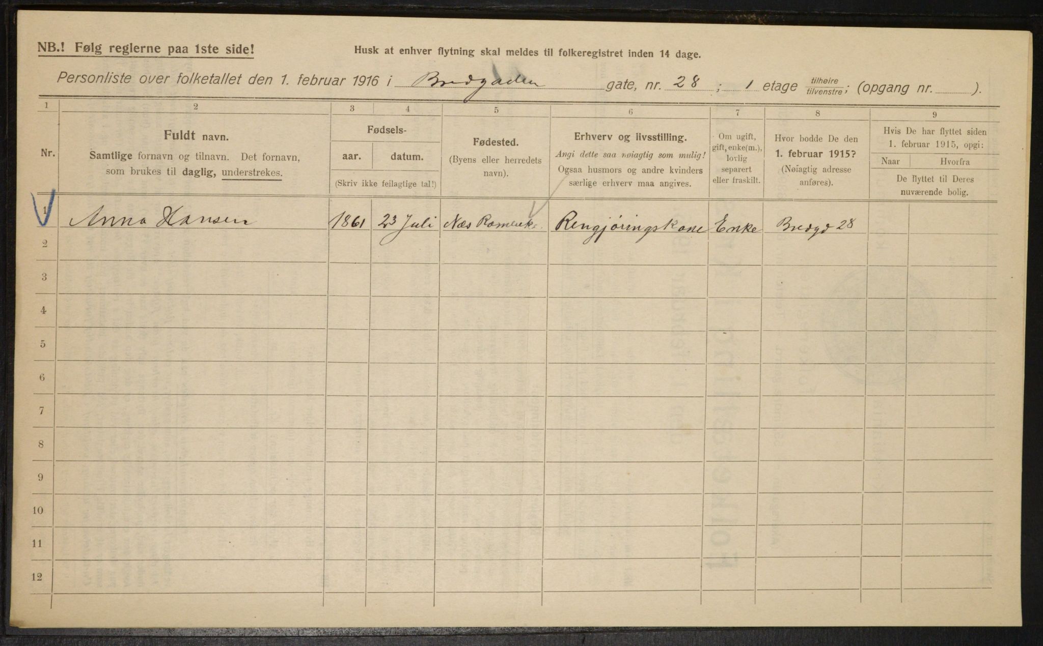 OBA, Municipal Census 1916 for Kristiania, 1916, p. 8757