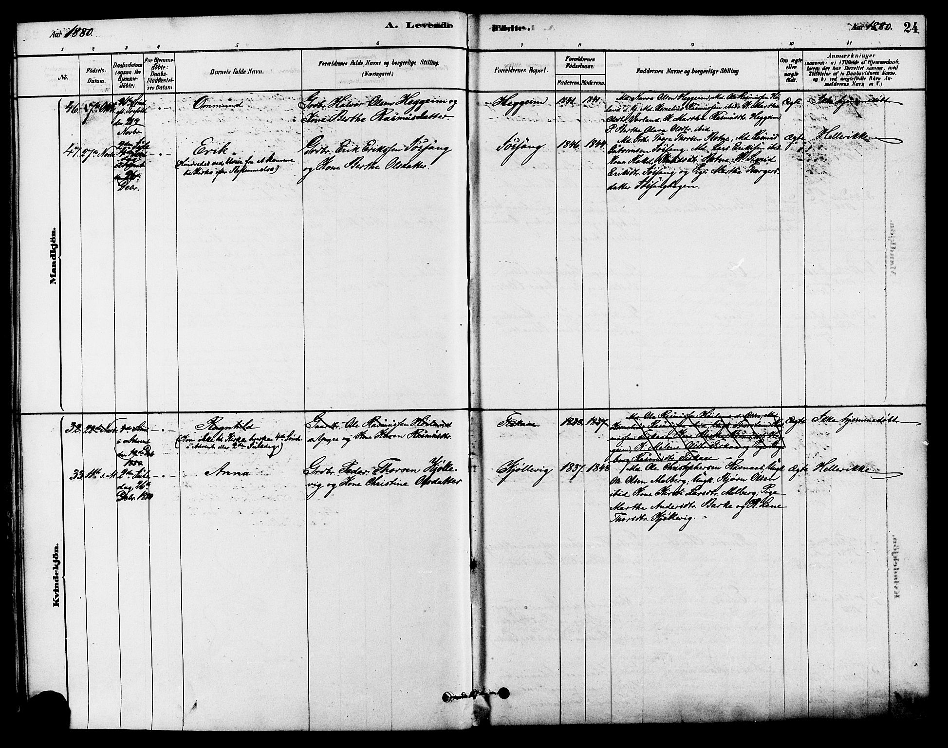 Strand sokneprestkontor, SAST/A-101828/H/Ha/Haa/L0009: Parish register (official) no. A 9, 1877-1908, p. 24