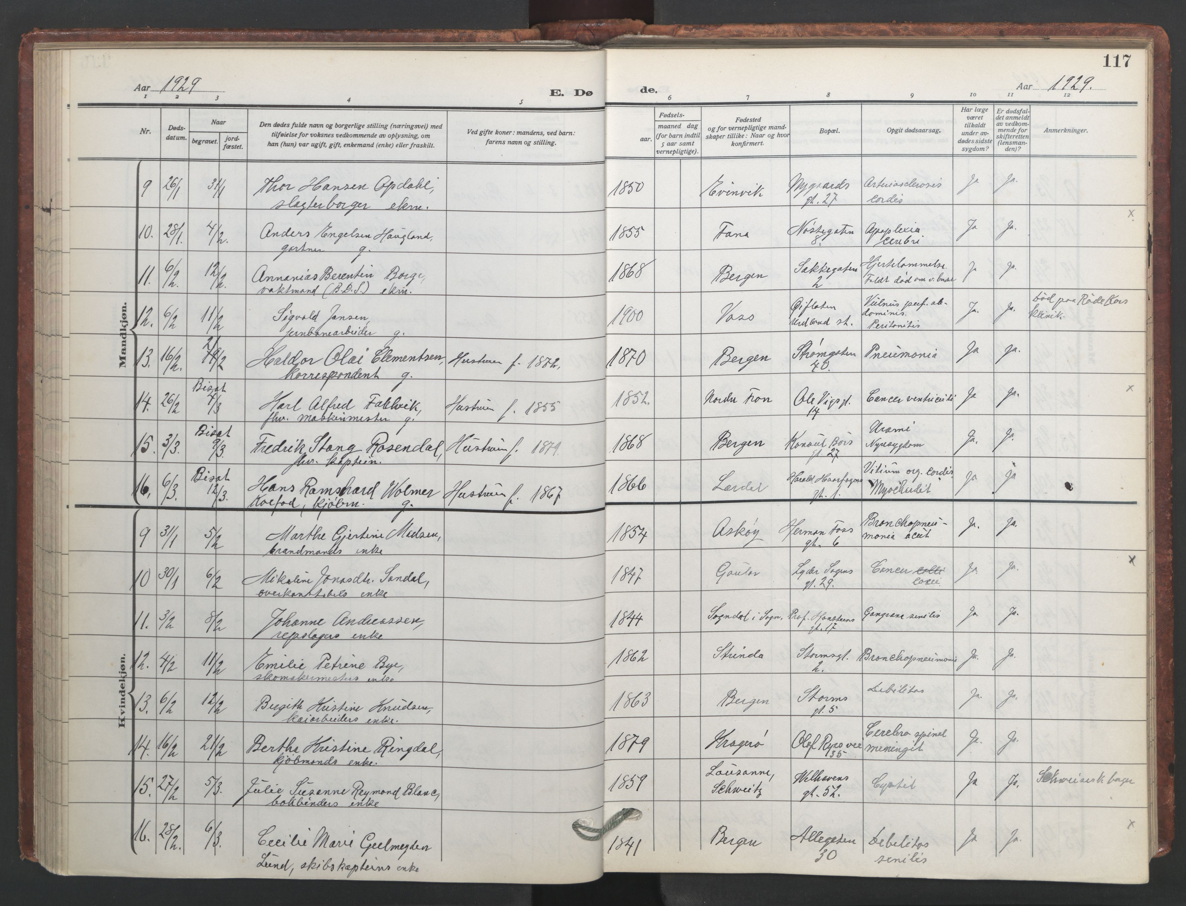 Johanneskirken sokneprestembete, SAB/A-76001/H/Hab: Parish register (copy) no. D 2, 1916-1950, p. 116b-117a