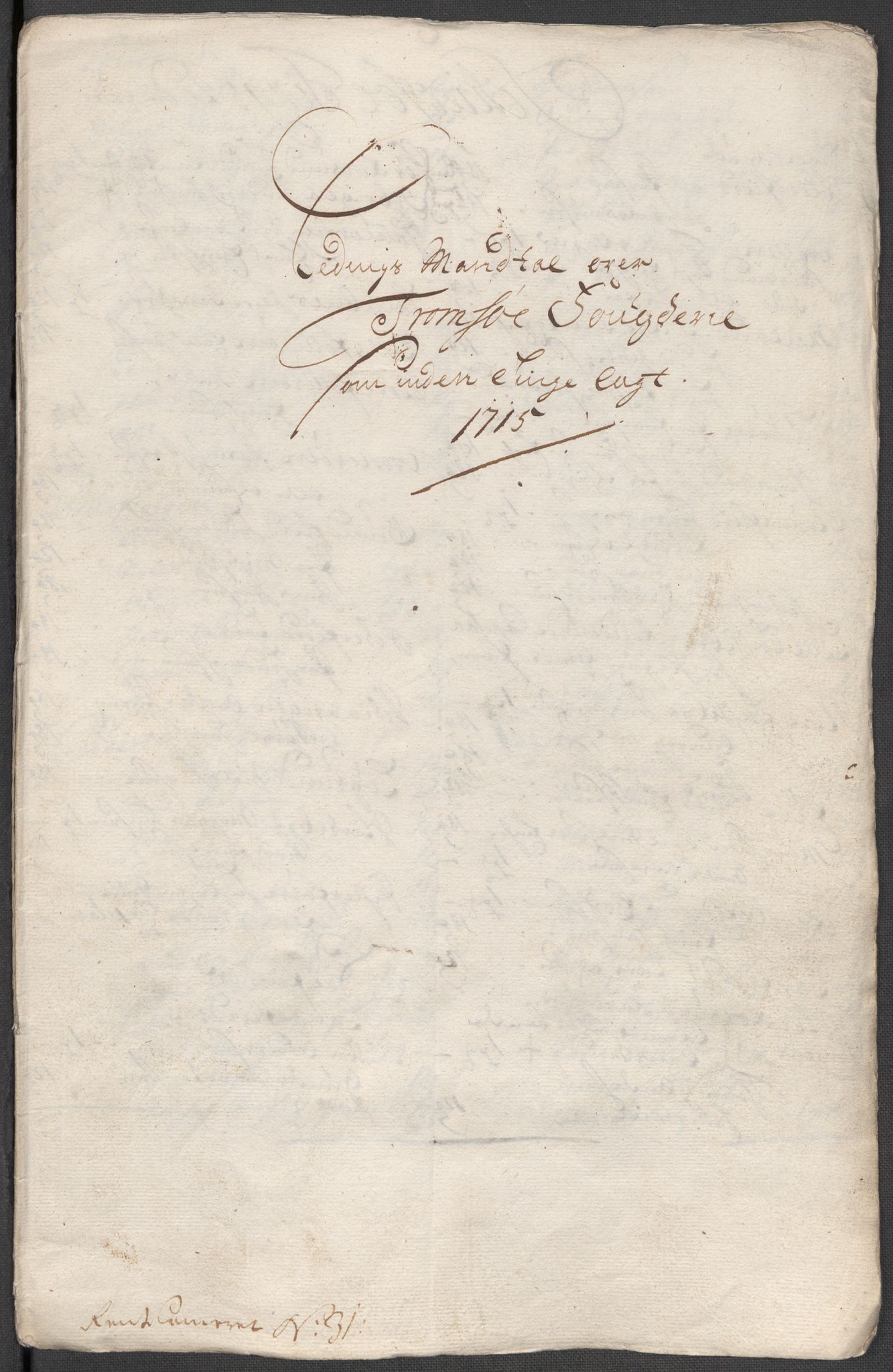 Rentekammeret inntil 1814, Reviderte regnskaper, Fogderegnskap, RA/EA-4092/R68/L4761: Fogderegnskap Senja og Troms, 1715, p. 165