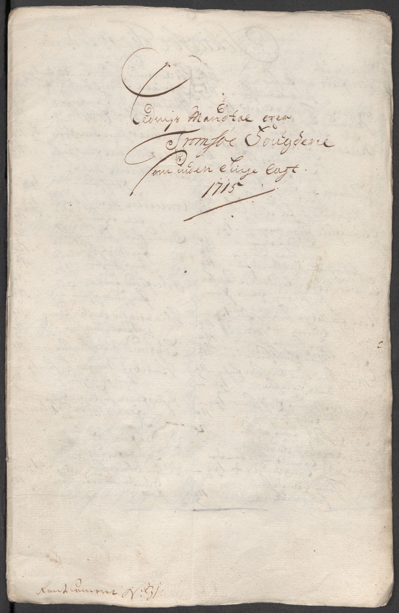 Rentekammeret inntil 1814, Reviderte regnskaper, Fogderegnskap, AV/RA-EA-4092/R68/L4761: Fogderegnskap Senja og Troms, 1715, p. 165