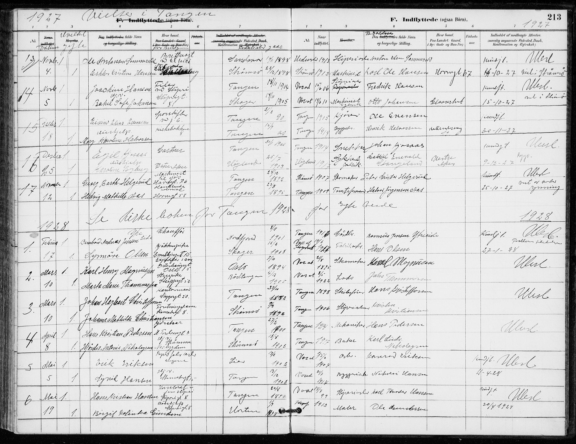 Strømsø kirkebøker, SAKO/A-246/F/Fb/L0007: Parish register (official) no. II 7, 1887-1928, p. 213