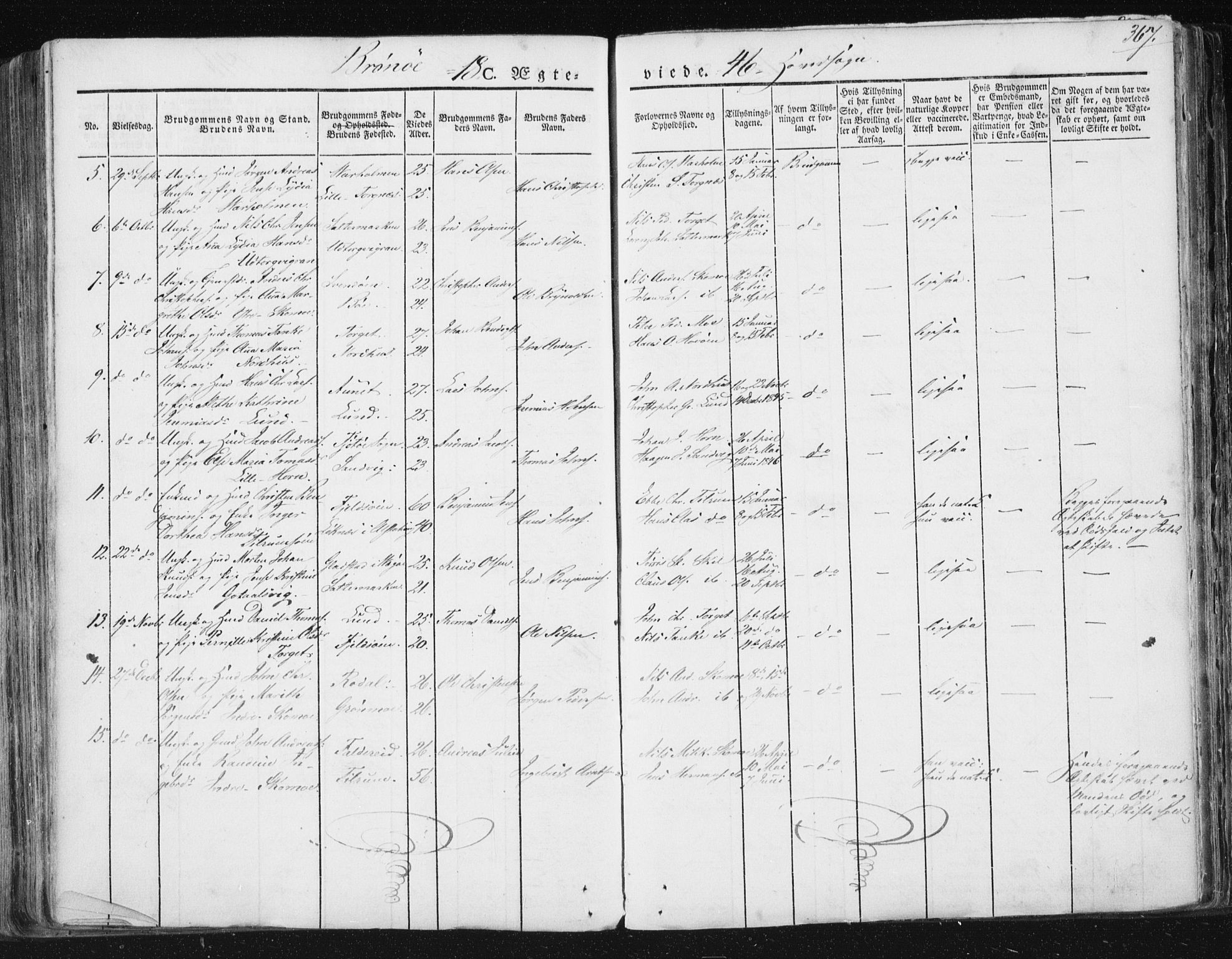 Ministerialprotokoller, klokkerbøker og fødselsregistre - Nordland, AV/SAT-A-1459/813/L0198: Parish register (official) no. 813A08, 1834-1874, p. 367