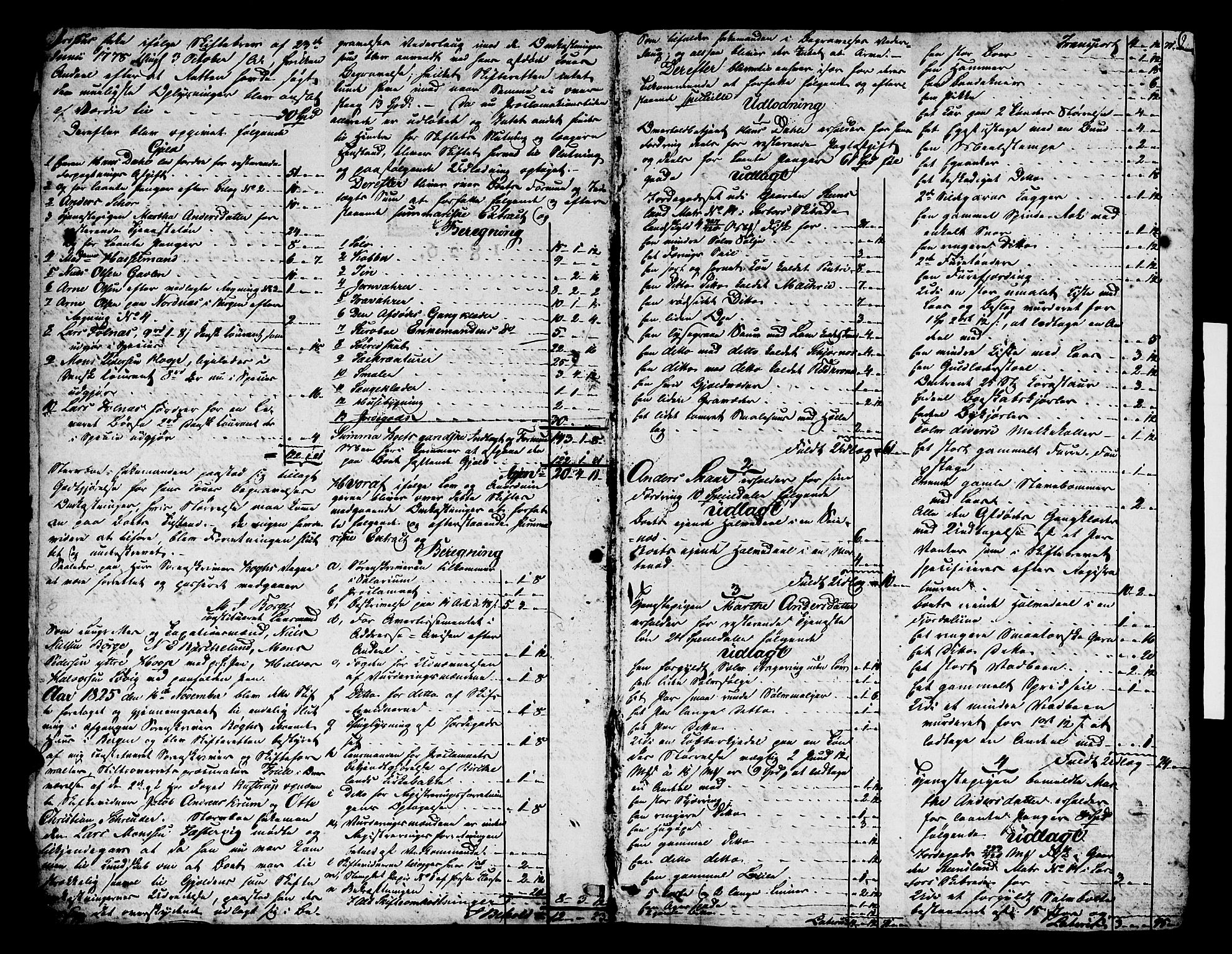 Nordhordland sorenskrivar, AV/SAB-A-2901/1/H/Ha/L0016: Skifteprotokollar Nordhordland , 1825-1827, p. 1b-2a