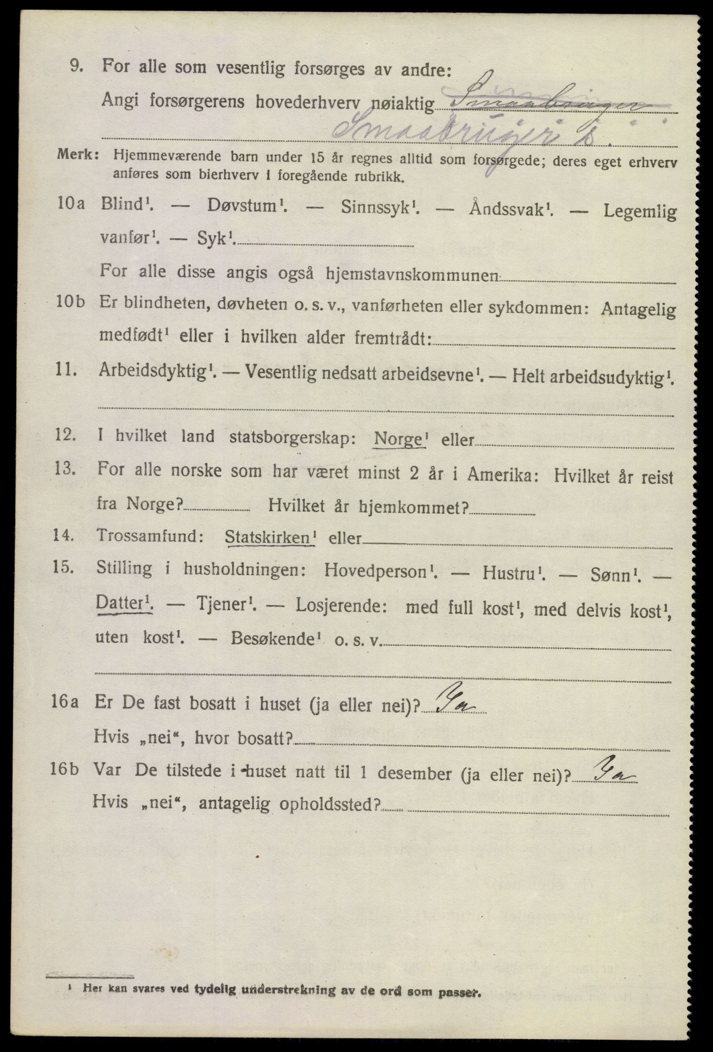 SAKO, 1920 census for Strømm, 1920, p. 2026