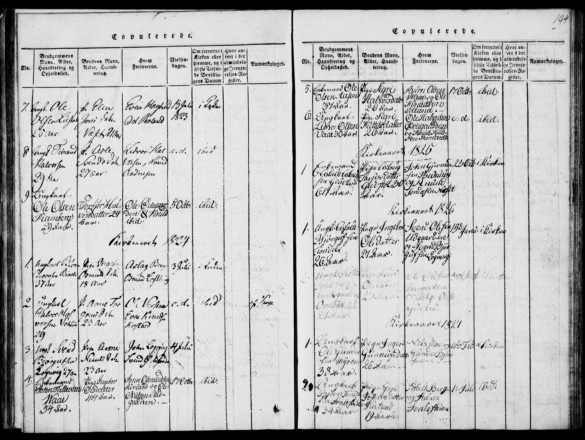 Rauland kirkebøker, SAKO/A-292/G/Ga/L0001: Parish register (copy) no. I 1, 1814-1843, p. 194