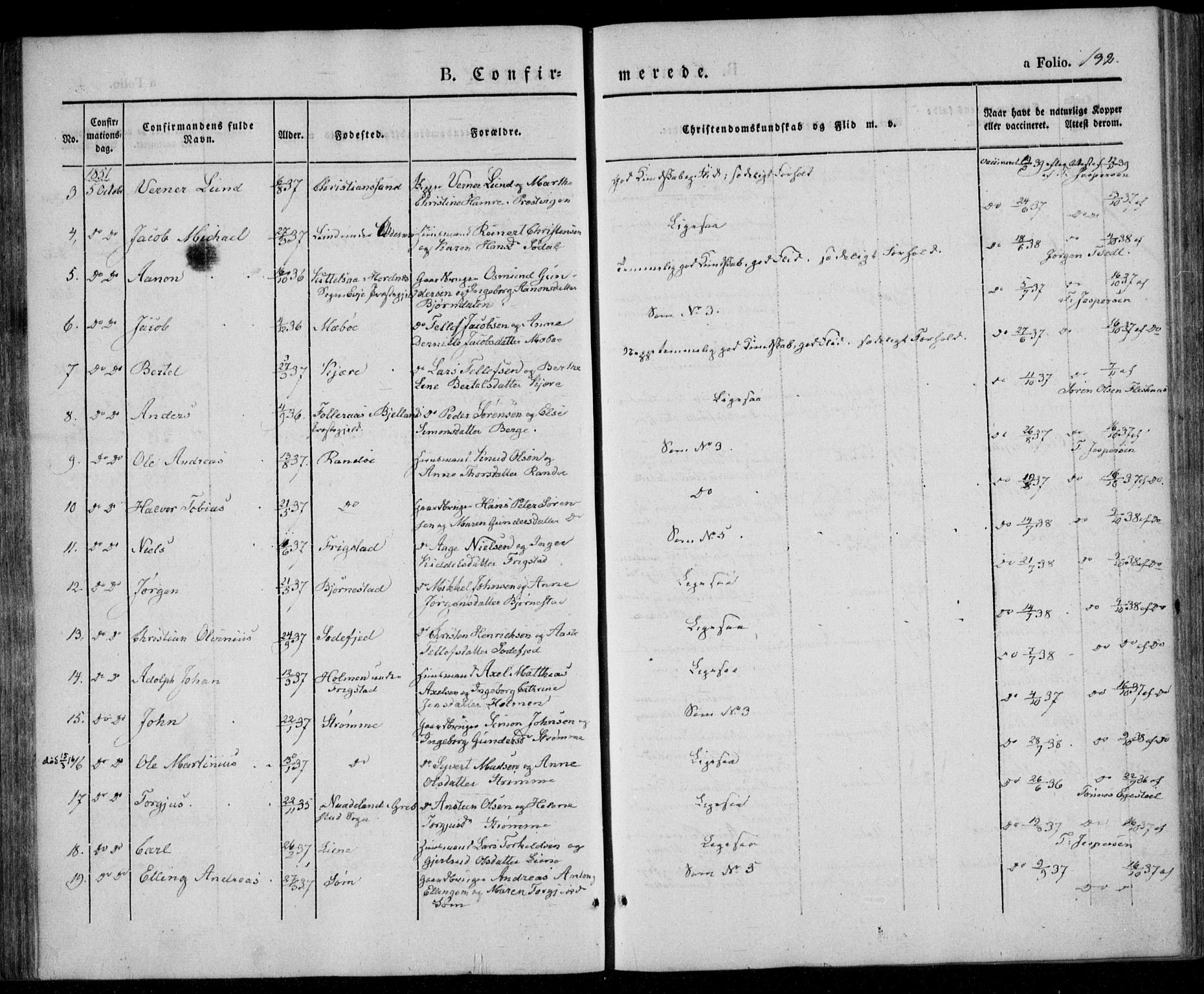 Oddernes sokneprestkontor, AV/SAK-1111-0033/F/Fa/Faa/L0006: Parish register (official) no. A 6, 1838-1851, p. 132