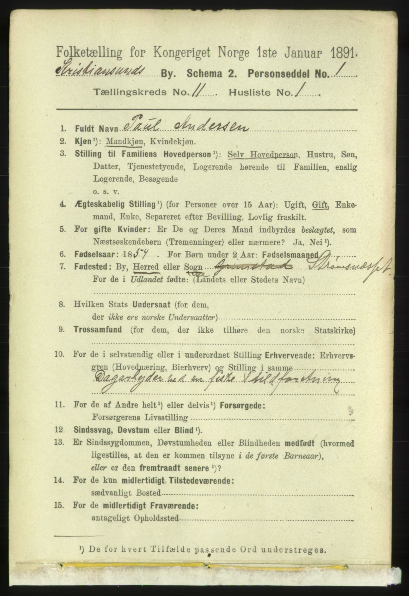 RA, 1891 census for 1503 Kristiansund, 1891, p. 8811