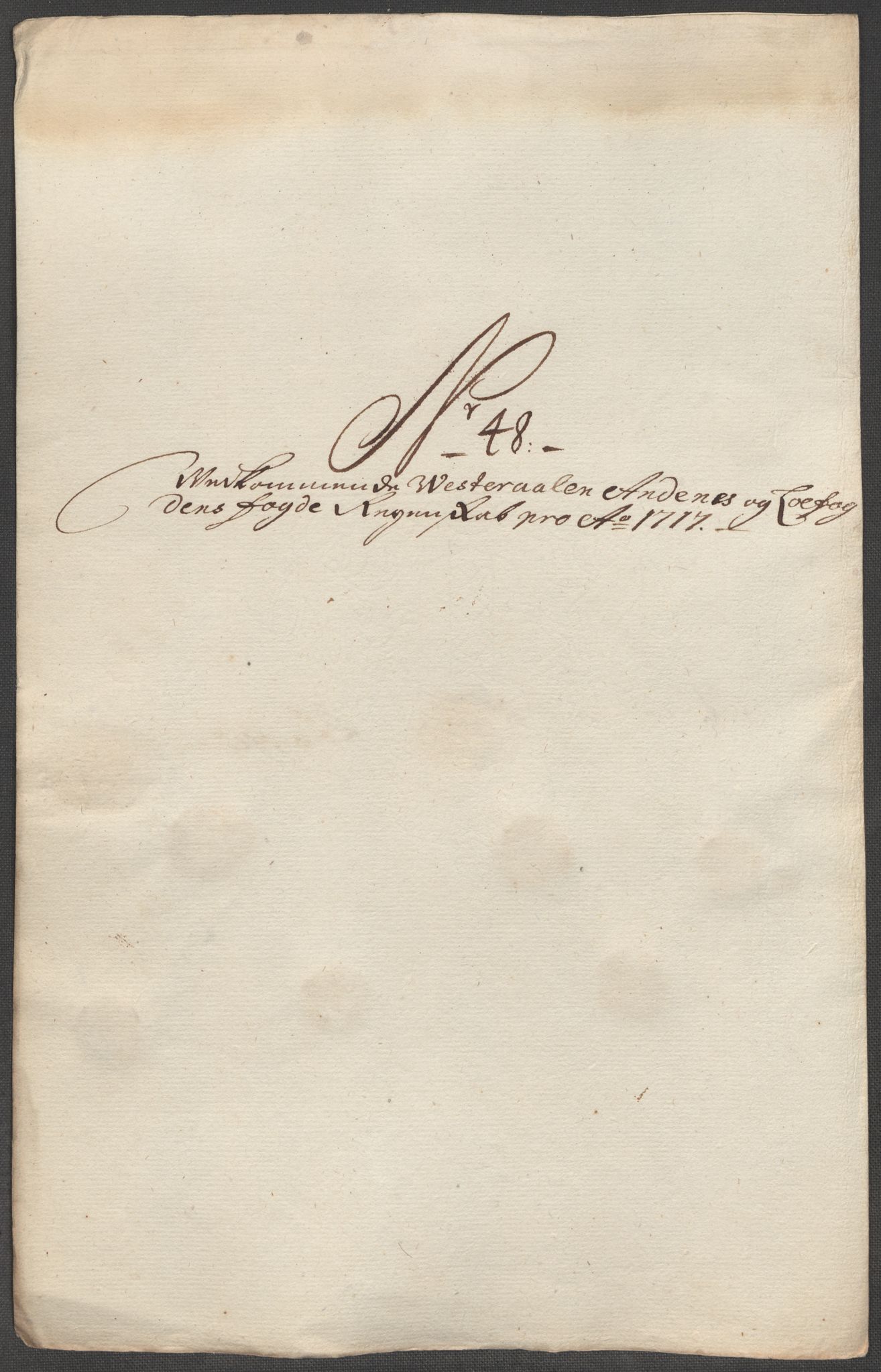 Rentekammeret inntil 1814, Reviderte regnskaper, Fogderegnskap, AV/RA-EA-4092/R67/L4683: Fogderegnskap Vesterålen, Andenes og Lofoten, 1717, p. 259