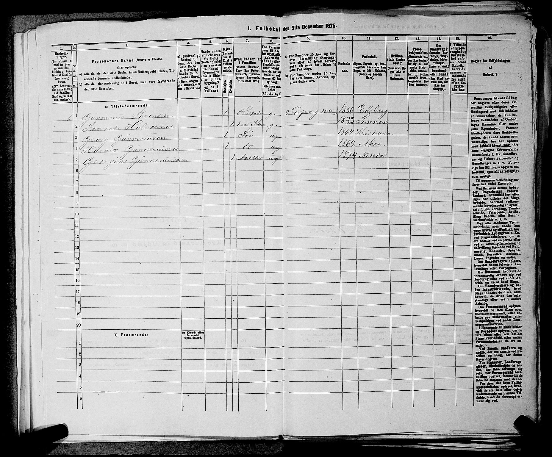 RA, 1875 census for 0233P Nittedal, 1875, p. 199