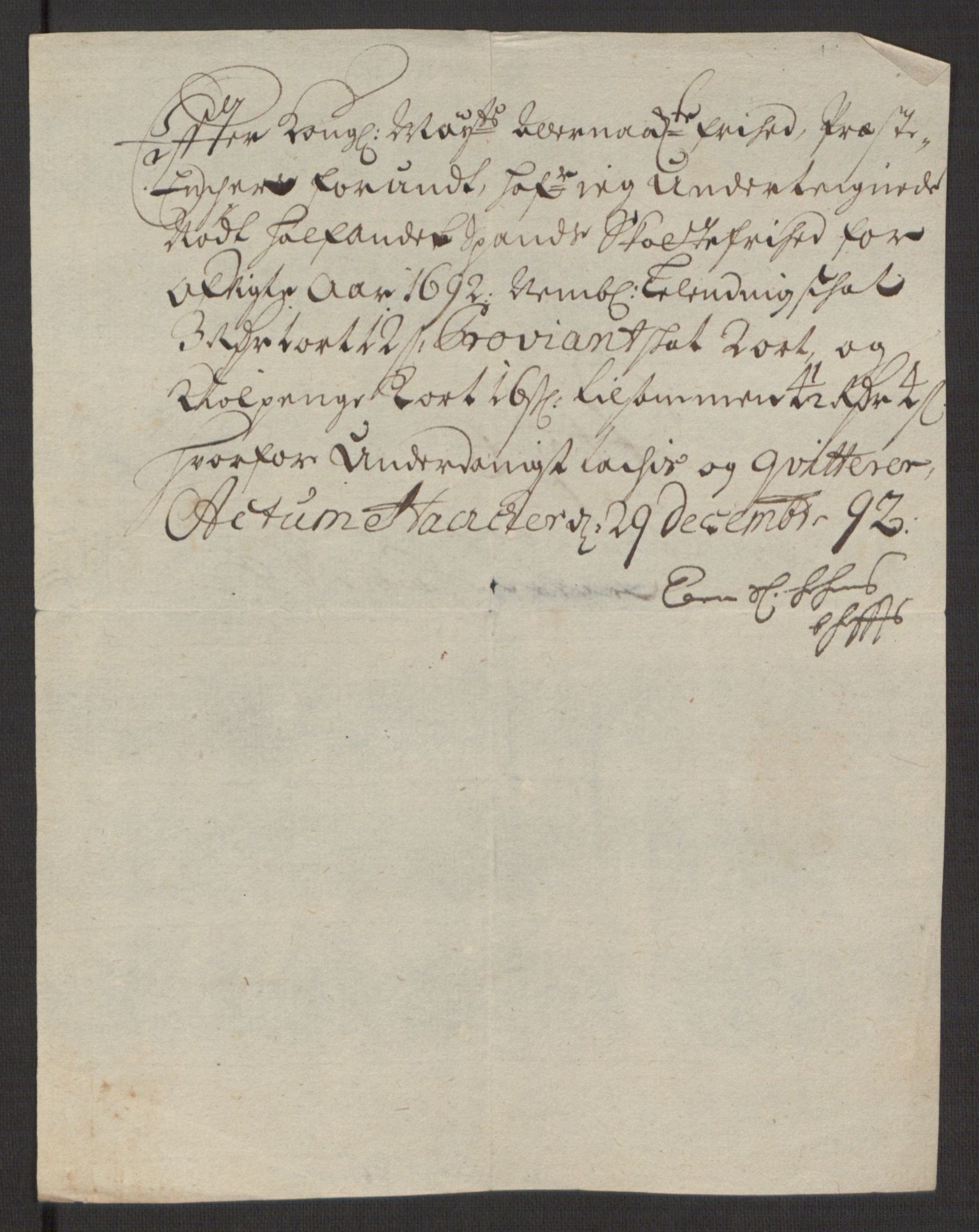 Rentekammeret inntil 1814, Reviderte regnskaper, Fogderegnskap, AV/RA-EA-4092/R58/L3937: Fogderegnskap Orkdal, 1691-1692, p. 359