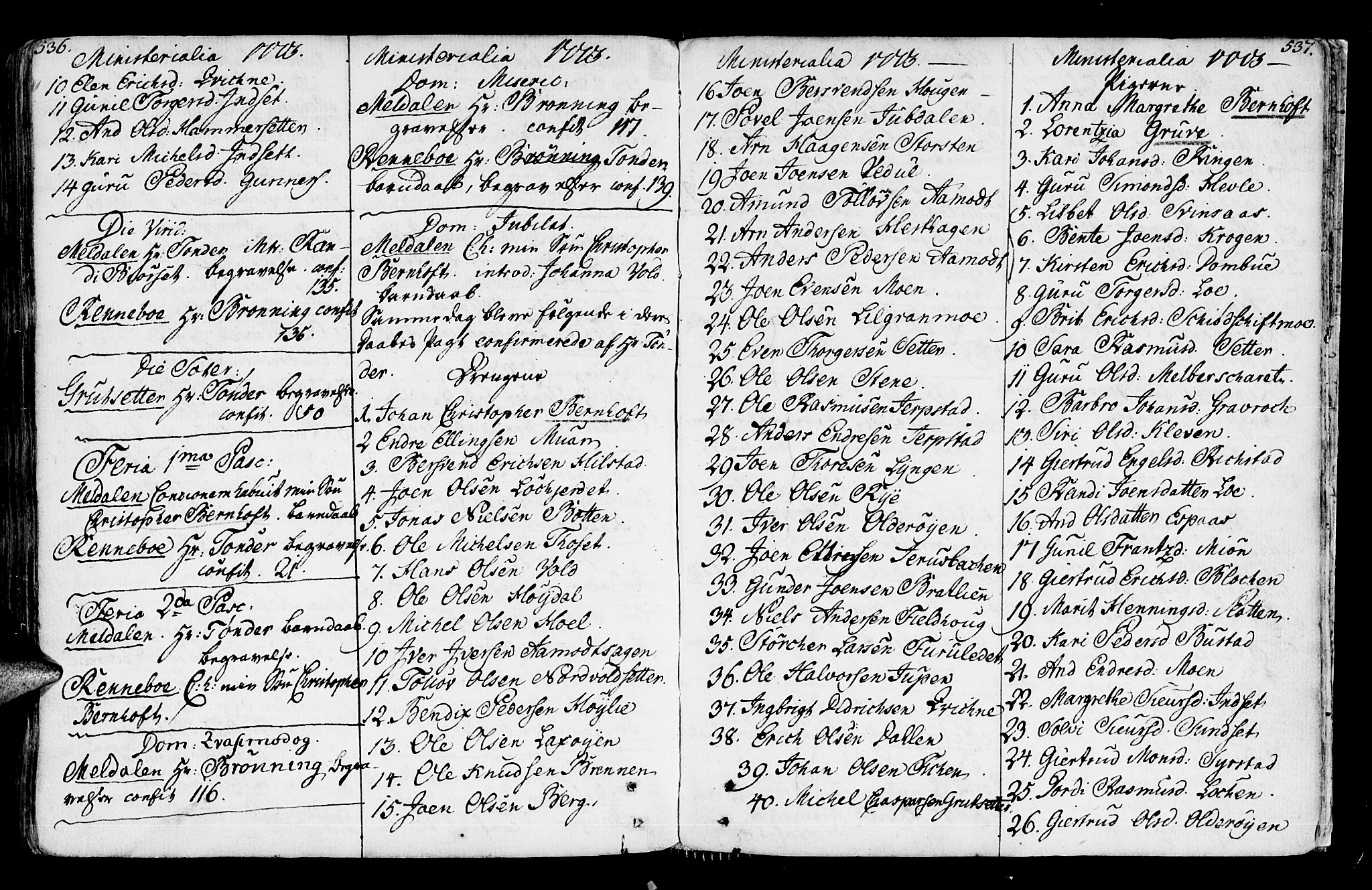 Ministerialprotokoller, klokkerbøker og fødselsregistre - Sør-Trøndelag, SAT/A-1456/672/L0851: Parish register (official) no. 672A04, 1751-1775, p. 536-537
