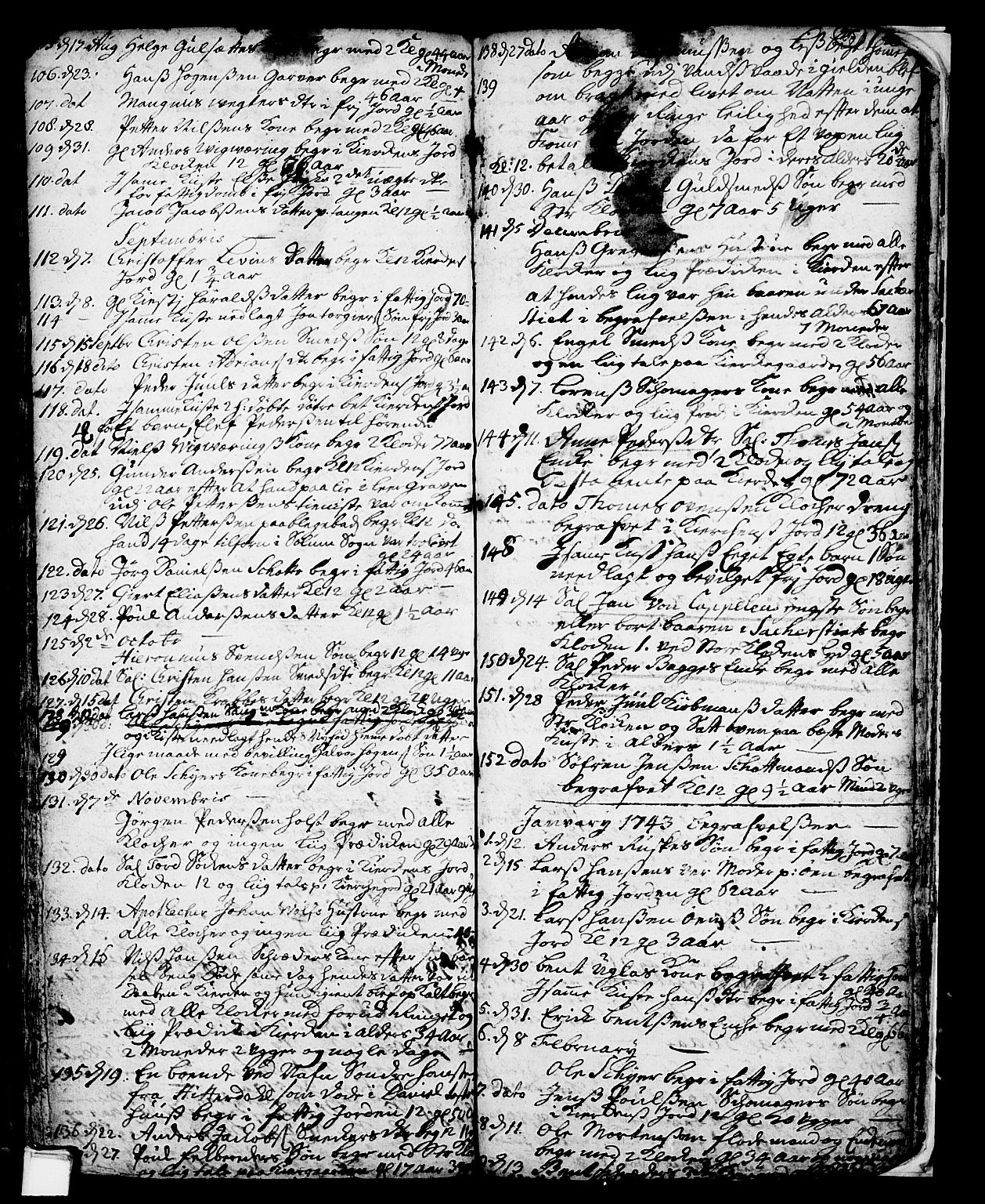 Skien kirkebøker, SAKO/A-302/F/Fa/L0002: Parish register (official) no. 2, 1716-1757, p. 215