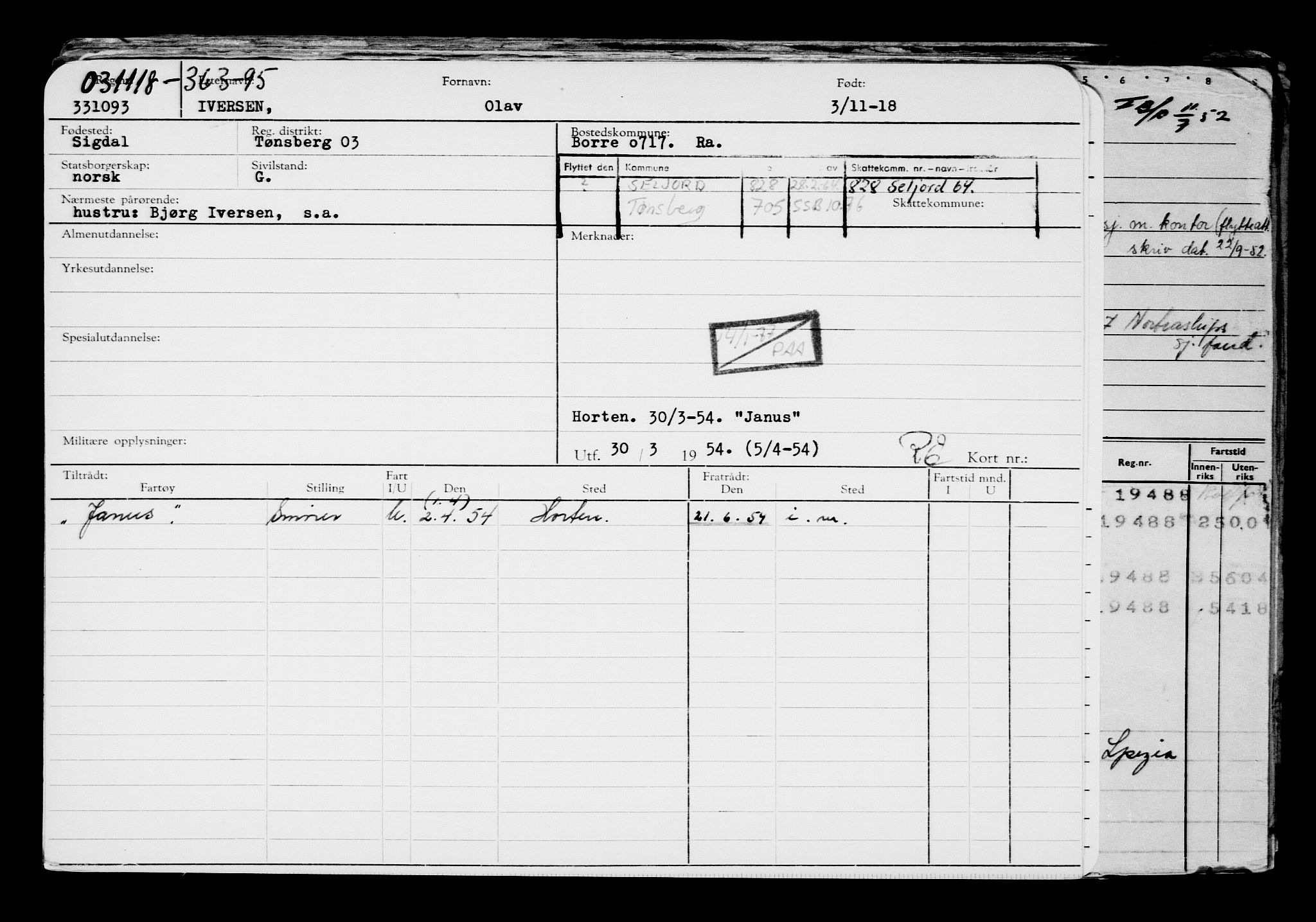 Direktoratet for sjømenn, AV/RA-S-3545/G/Gb/L0163: Hovedkort, 1918, p. 698