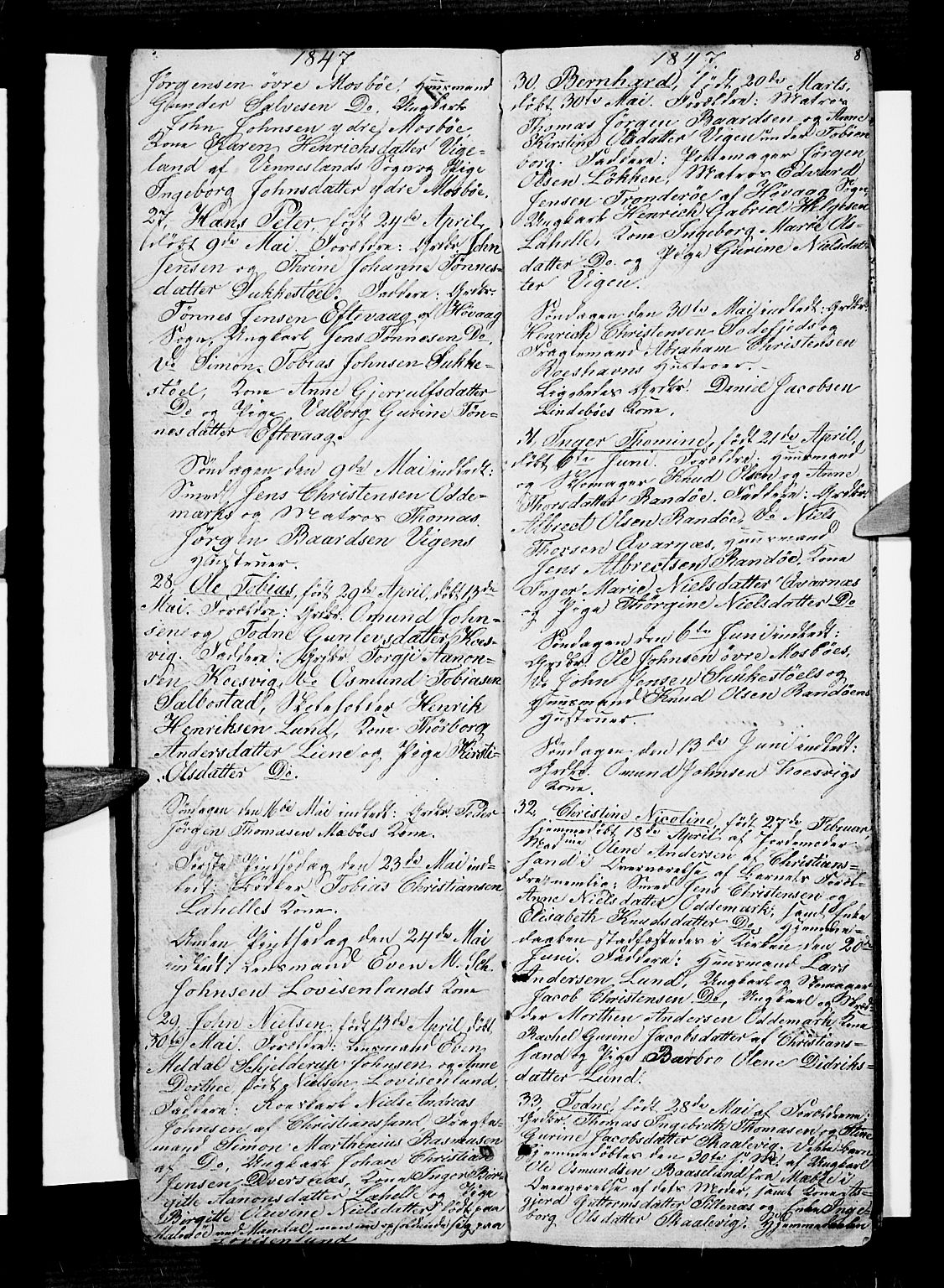 Oddernes sokneprestkontor, AV/SAK-1111-0033/F/Fb/Fba/L0005: Parish register (copy) no. B 5, 1846-1859, p. 8