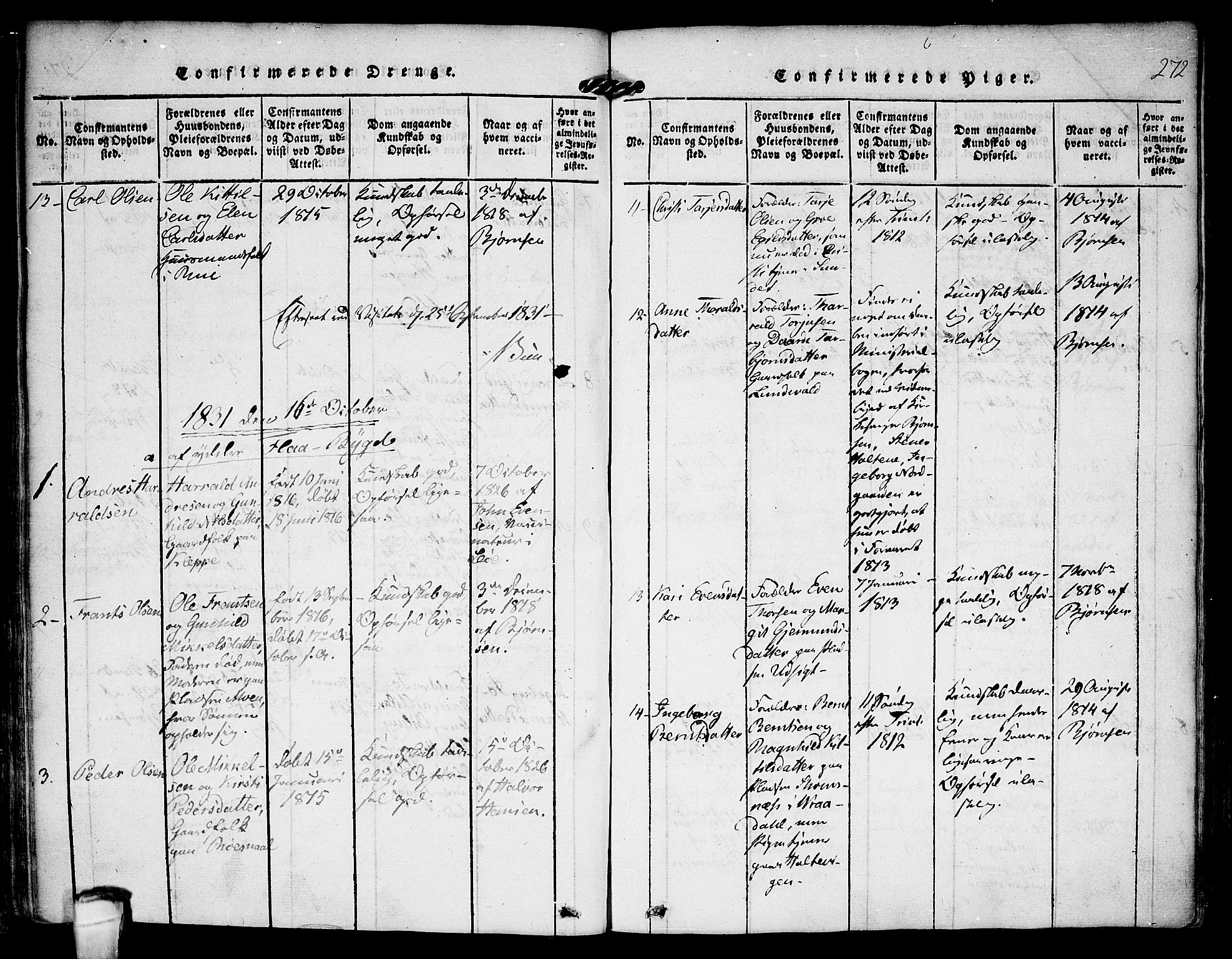 Kviteseid kirkebøker, SAKO/A-276/F/Fa/L0005: Parish register (official) no. I 5, 1815-1836, p. 272