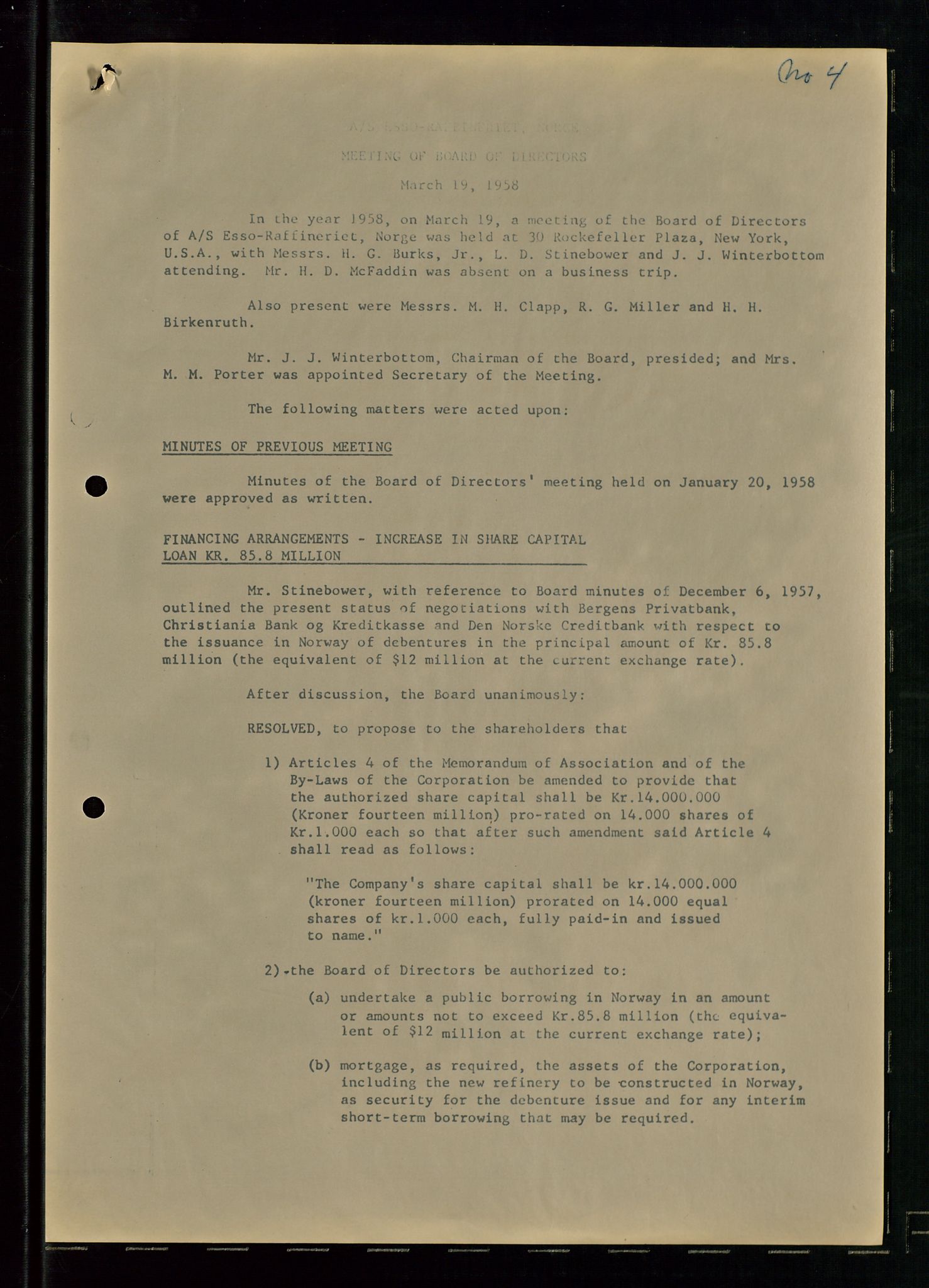 PA 1537 - A/S Essoraffineriet Norge, AV/SAST-A-101957/A/Aa/L0001/0001: Styremøter / Styremøter, board meetings, 1959-1961, p. 300