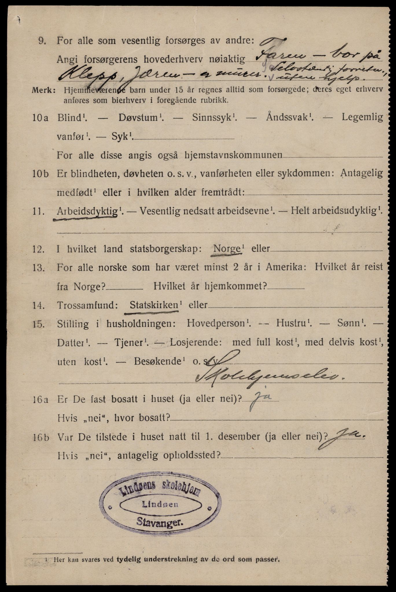 SAST, 1920 census for Hetland, 1920, p. 6254