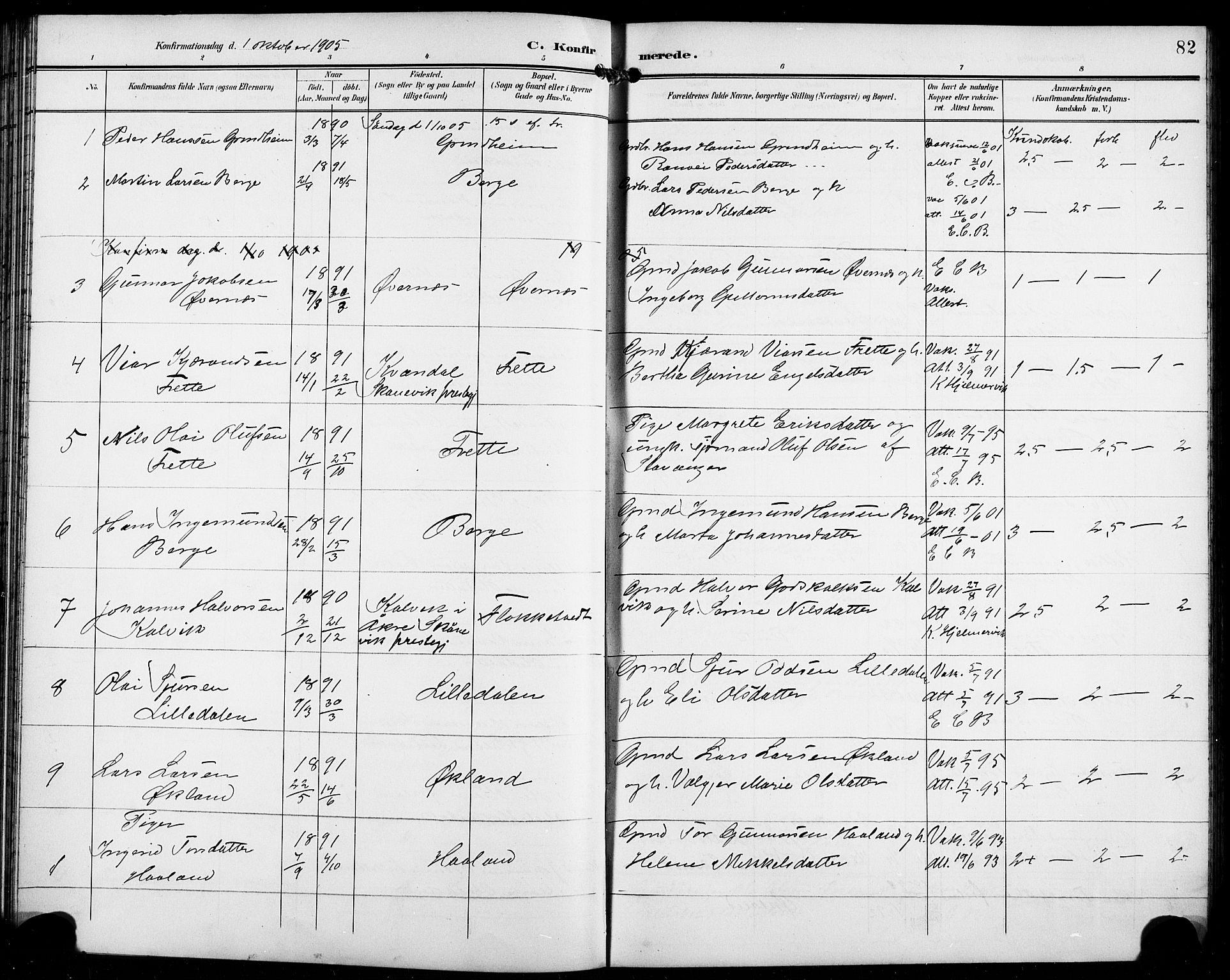 Etne sokneprestembete, SAB/A-75001/H/Hab: Parish register (copy) no. C 5, 1896-1920, p. 82