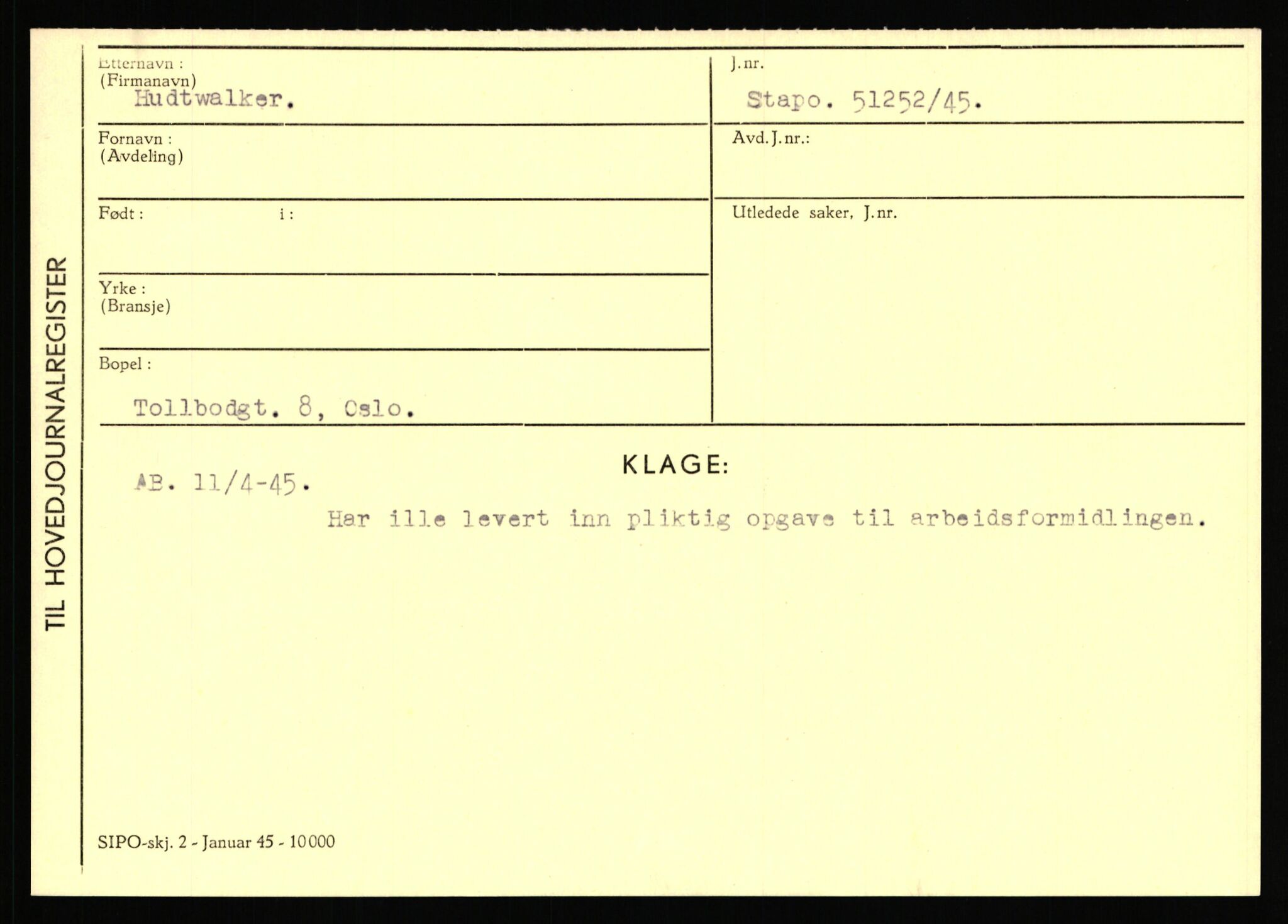 Statspolitiet - Hovedkontoret / Osloavdelingen, AV/RA-S-1329/C/Ca/L0007: Hol - Joelsen, 1943-1945, p. 1205