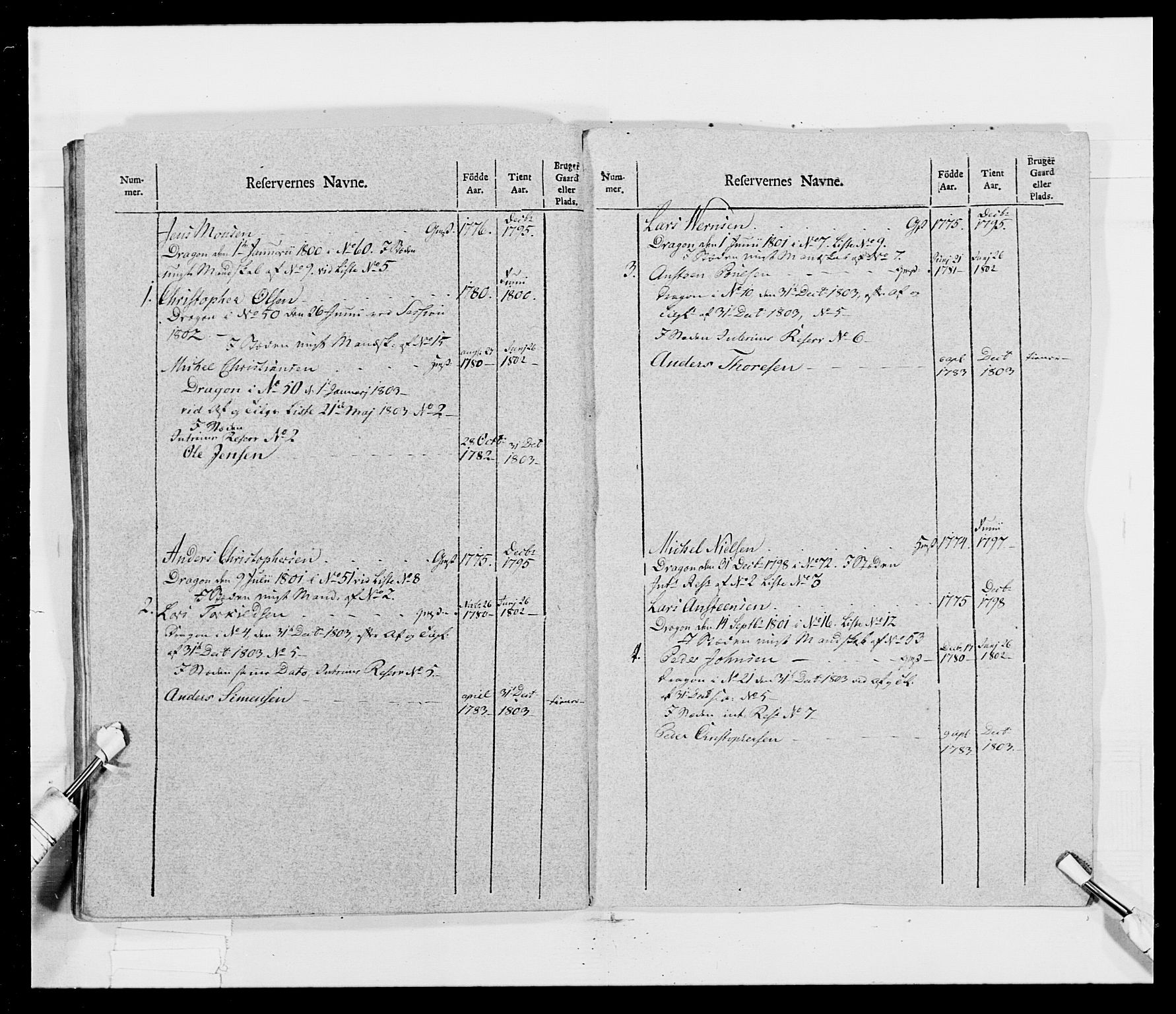 Generalitets- og kommissariatskollegiet, Det kongelige norske kommissariatskollegium, AV/RA-EA-5420/E/Eh/L0017: Opplandske dragonregiment, 1802-1805, p. 54