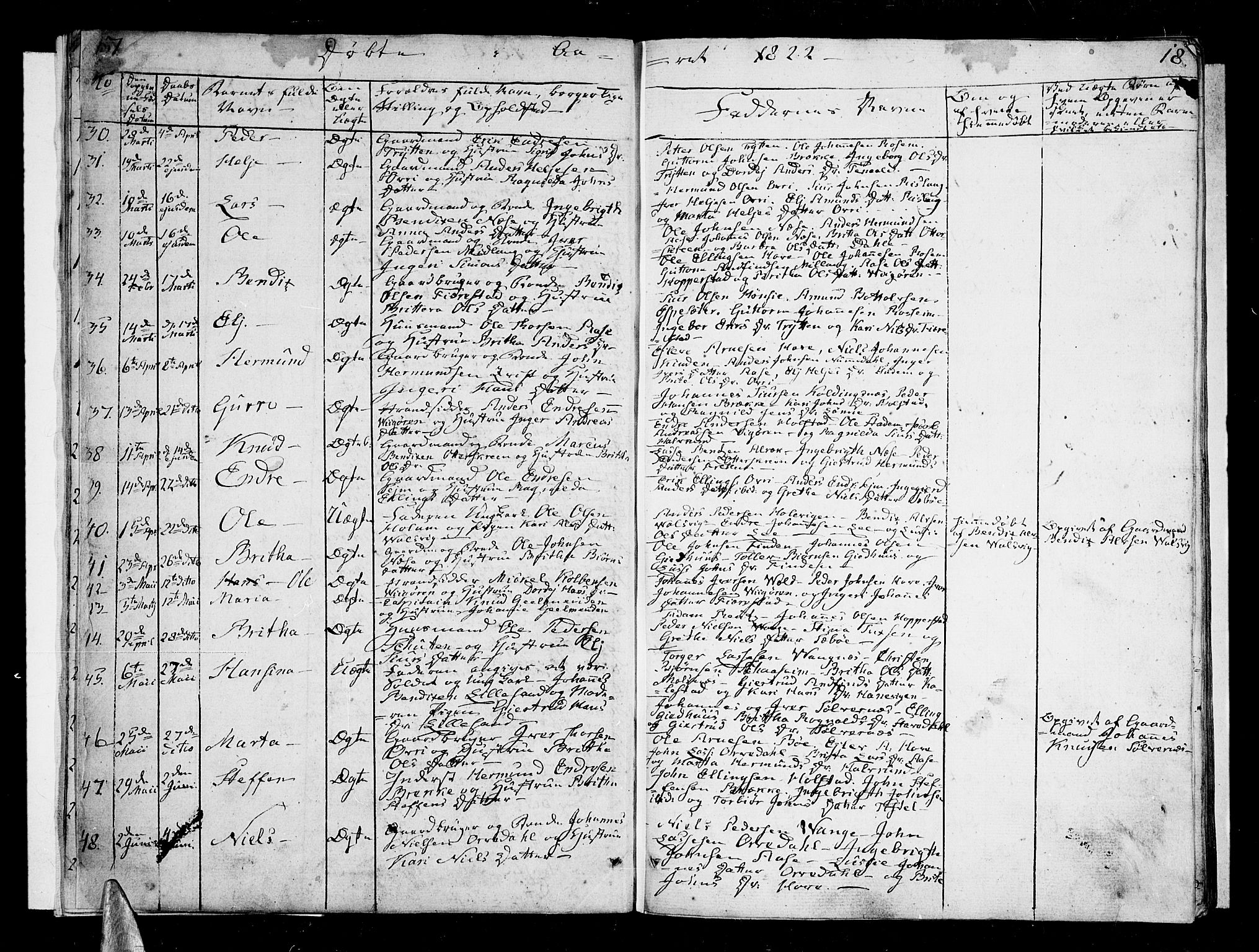 Vik sokneprestembete, AV/SAB-A-81501/H/Haa/Haaa/L0006: Parish register (official) no. A 6, 1821-1831, p. 17-18