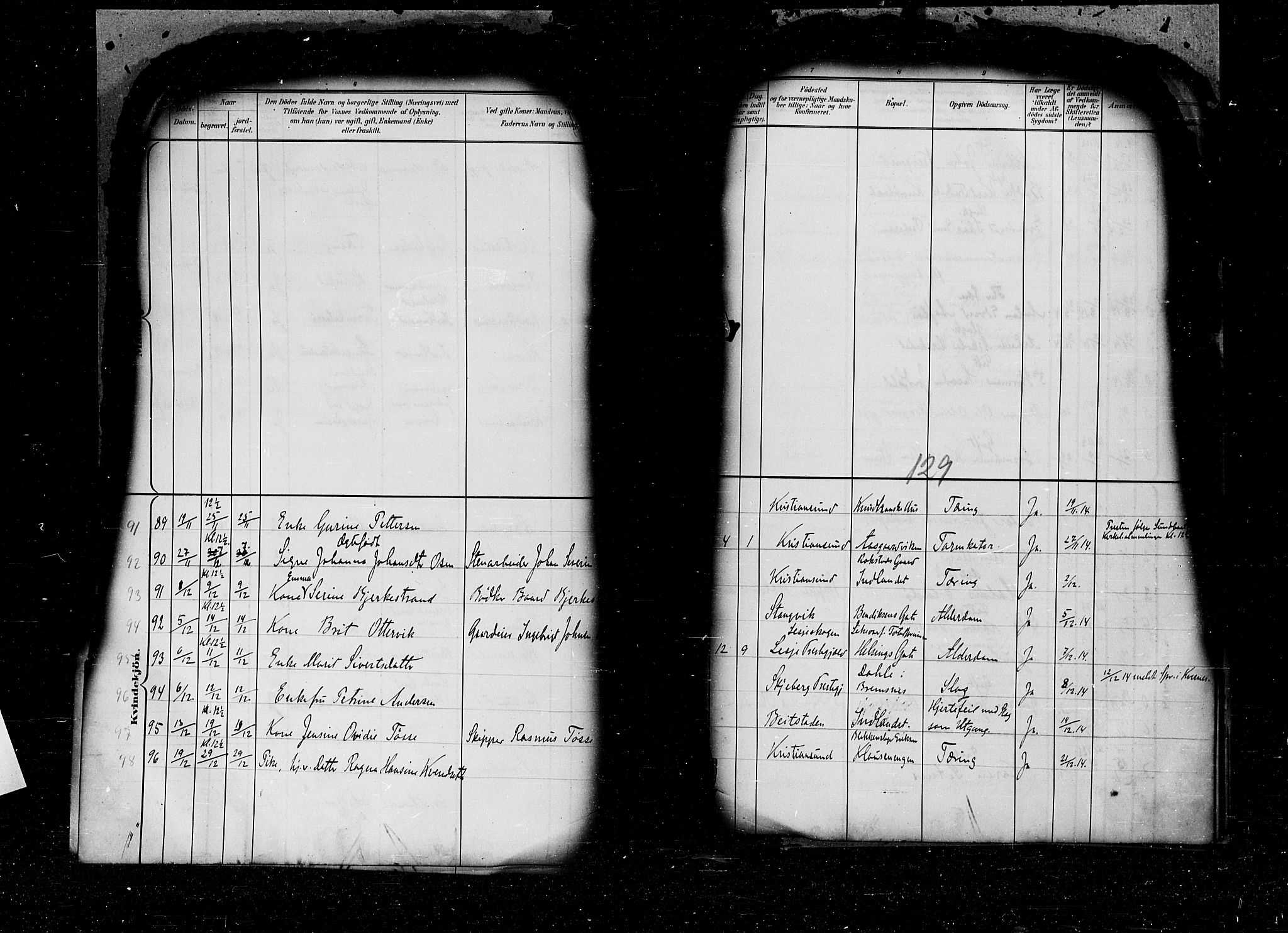 Kristiansund sokneprestkontor, AV/SAT-A-1068/1/I/I1: Parish register (official) no. 6e, 1901-1916, p. 129