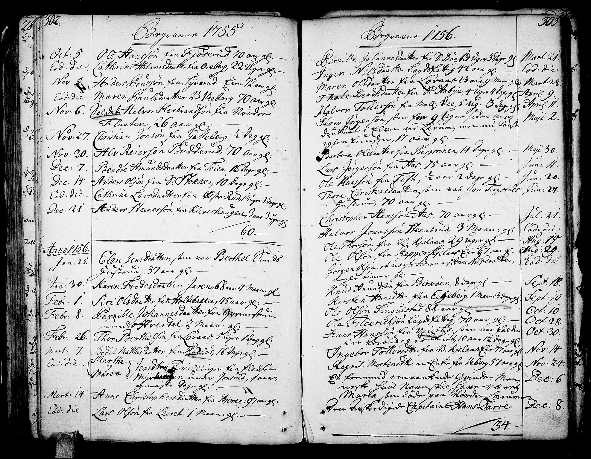 Sande Kirkebøker, AV/SAKO-A-53/F/Fa/L0001: Parish register (official) no. 1, 1753-1803, p. 302-303