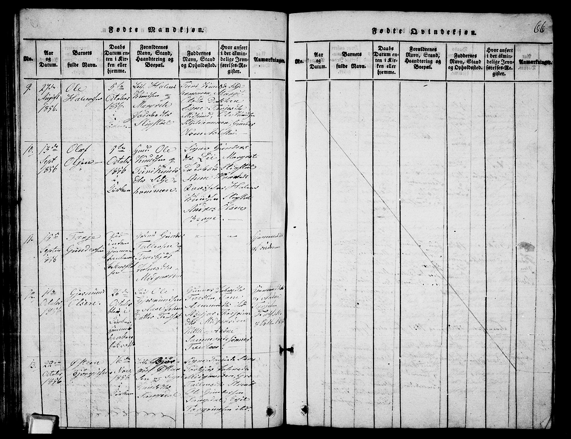 Fyresdal kirkebøker, SAKO/A-263/G/Ga/L0003: Parish register (copy) no. I 3, 1815-1863, p. 66
