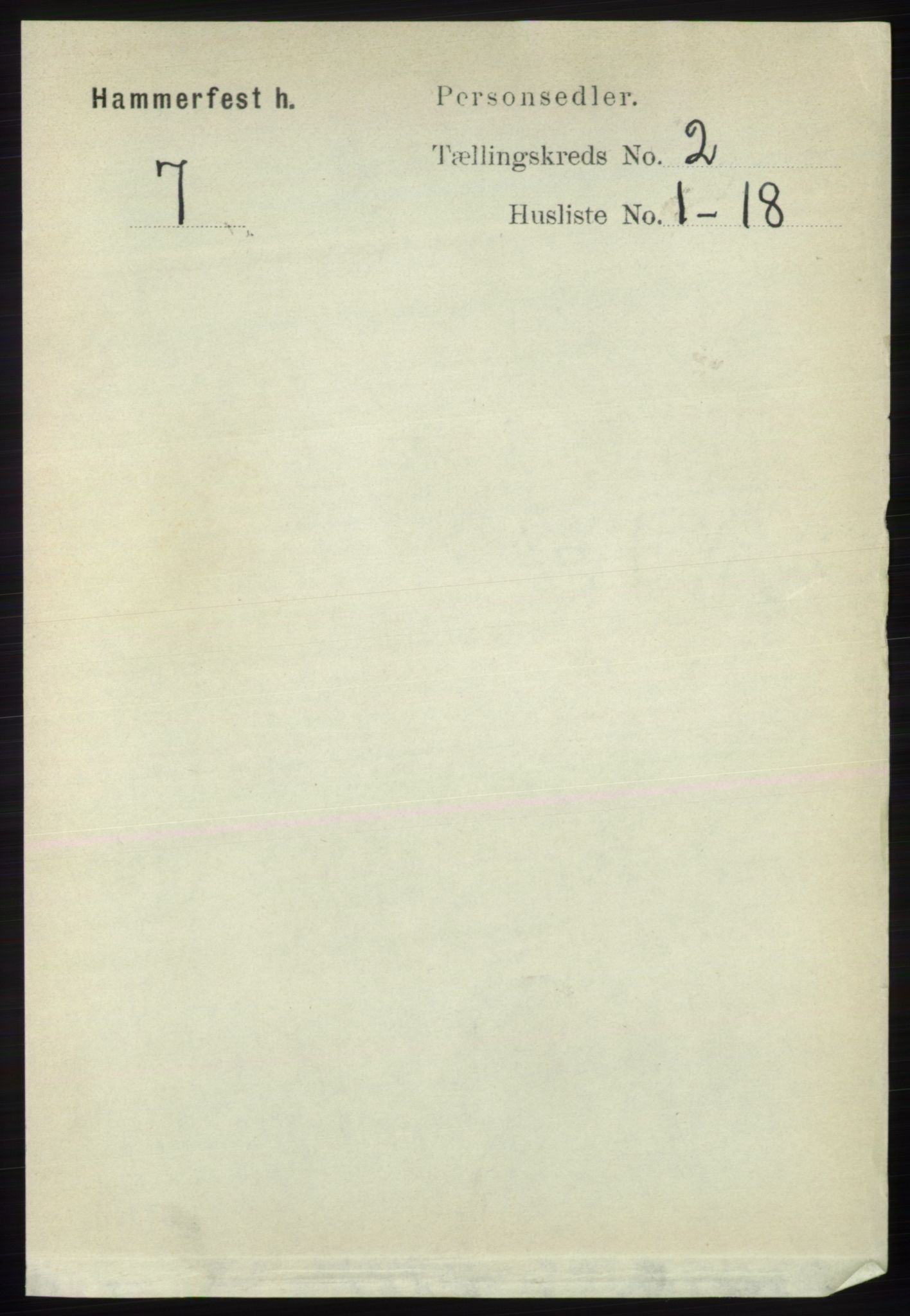 RA, 1891 census for 2016 Hammerfest, 1891, p. 594